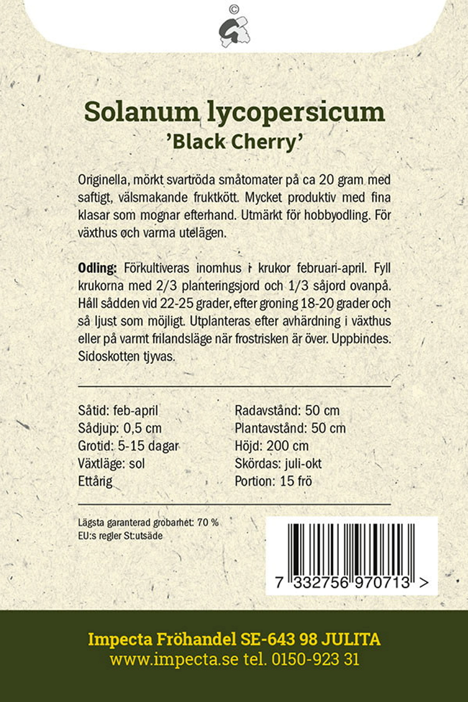 Körsbärstomat 'Black Cherry'