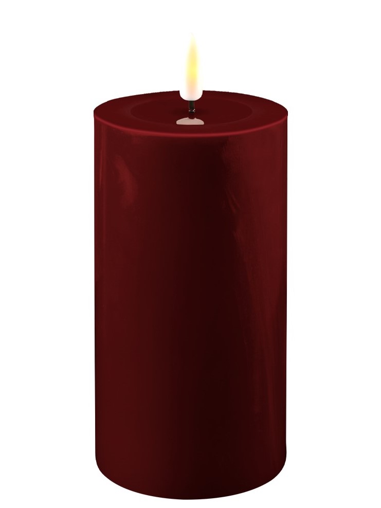 Deluxe LED pillar candle D7,5xH15 bourgogne