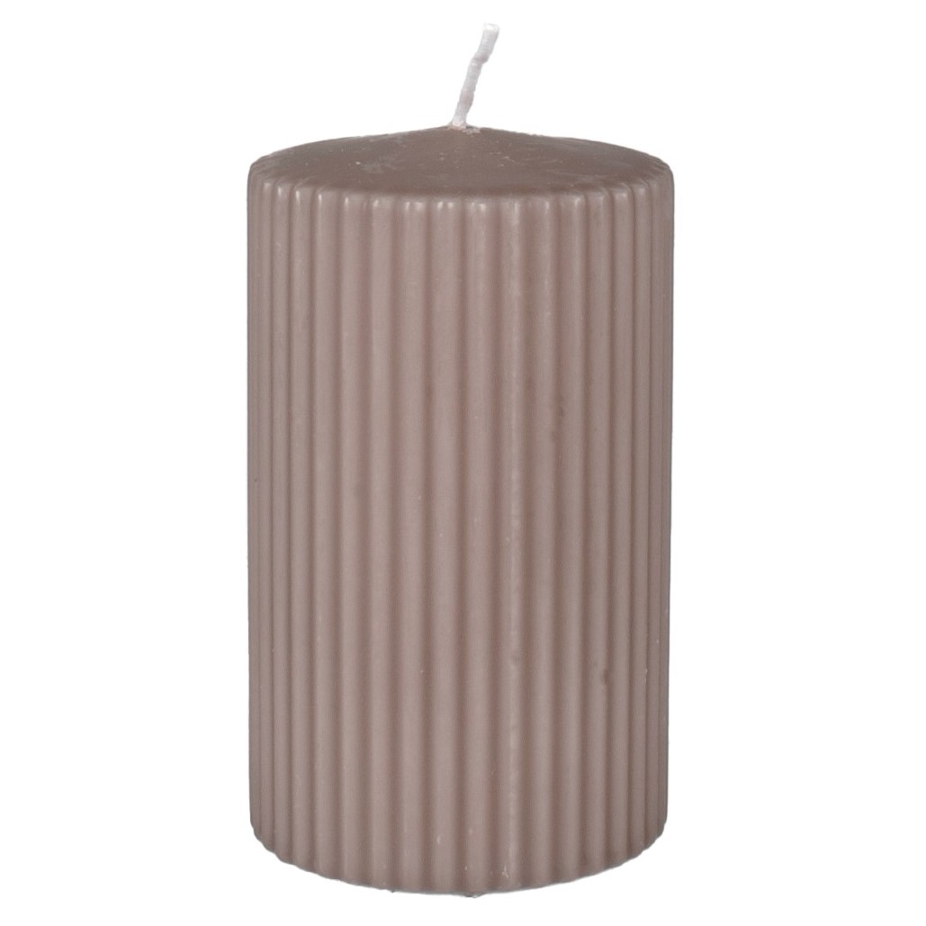 Ribbed pillar candle 