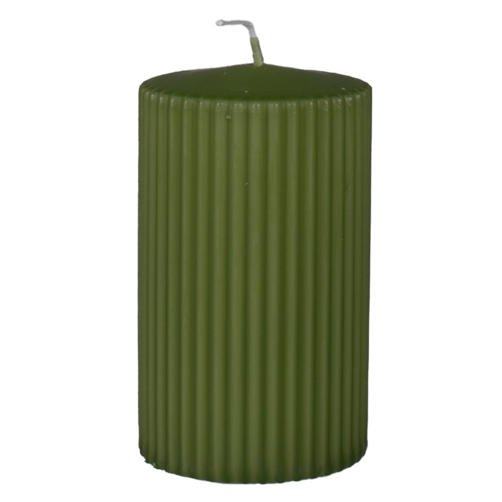 Ribbed pillar candle