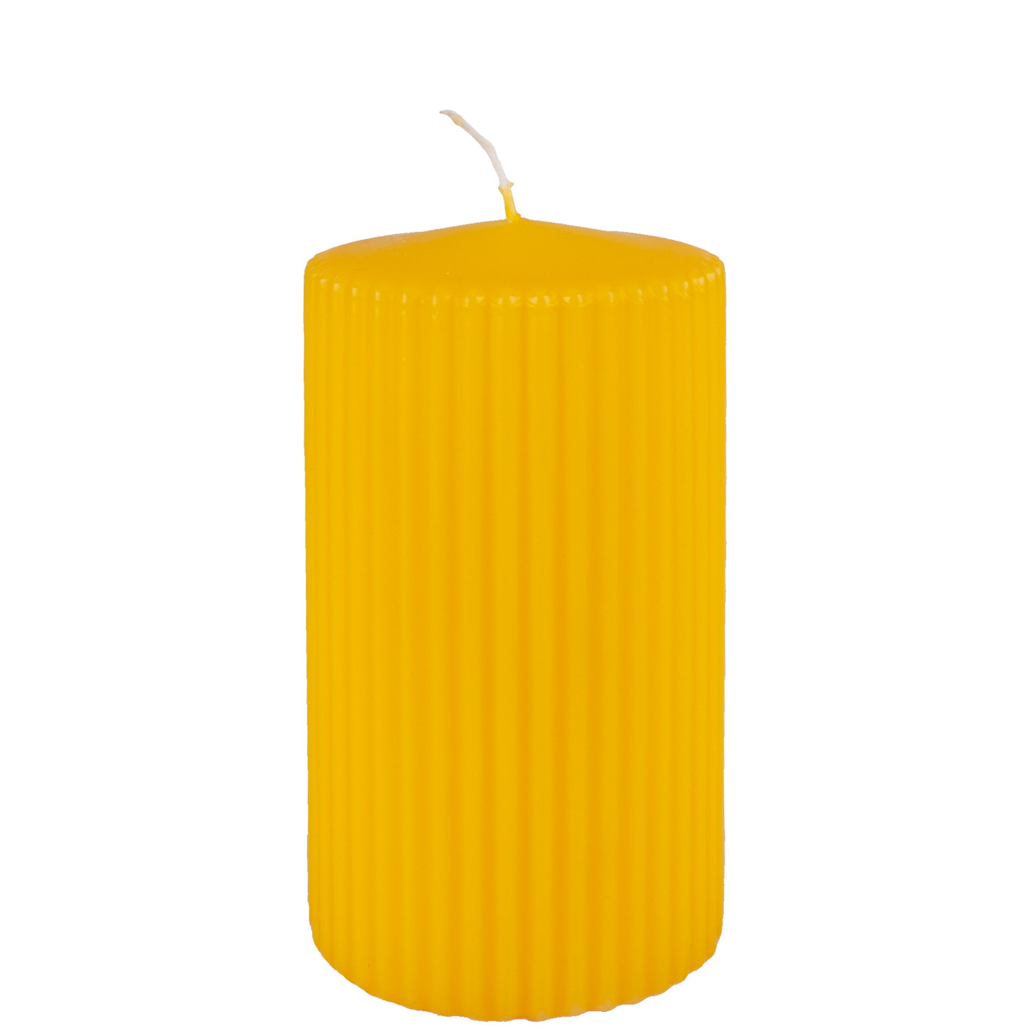 Ribbed pillar candle