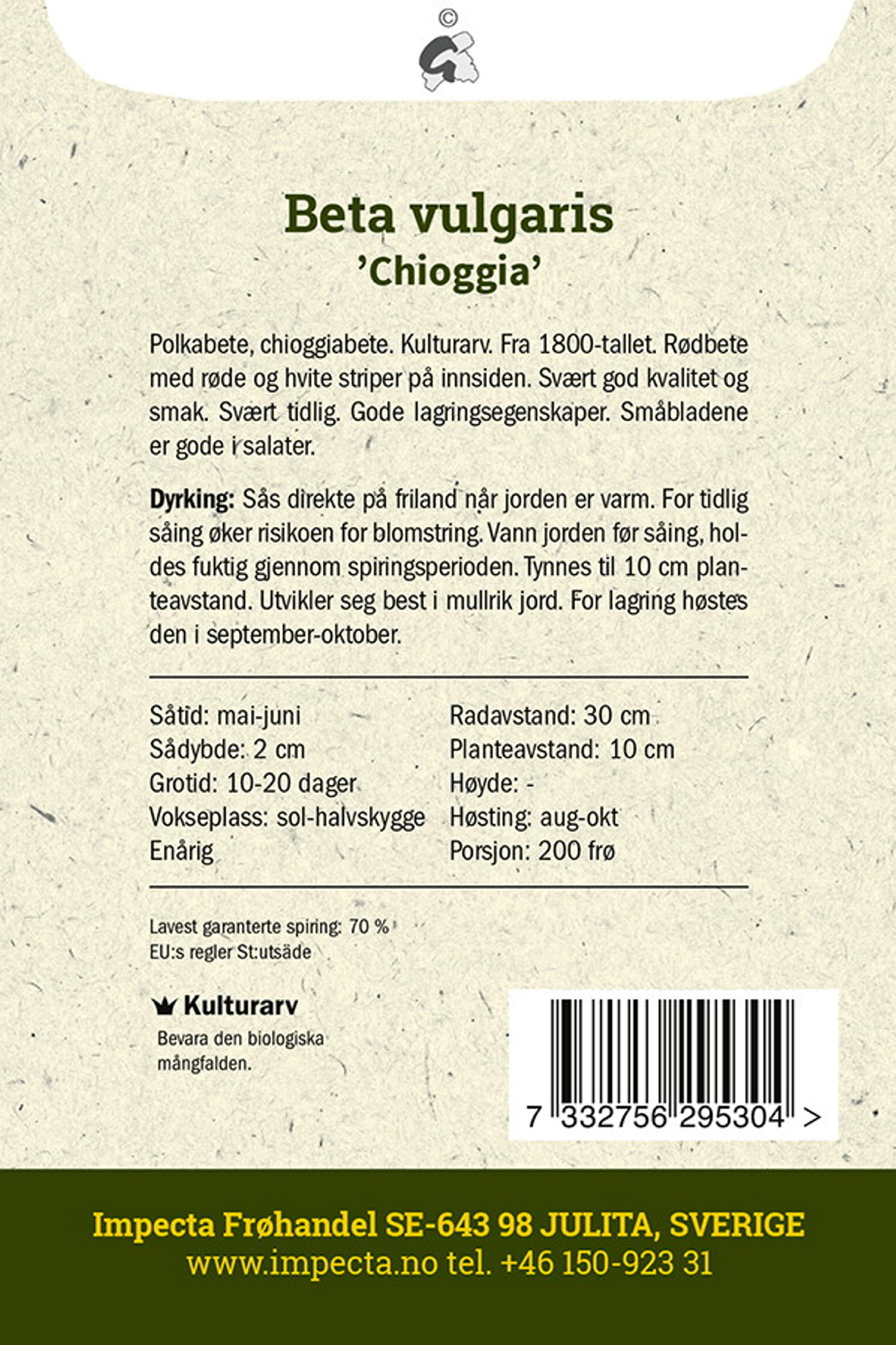 Rødbete 'Chioggia'