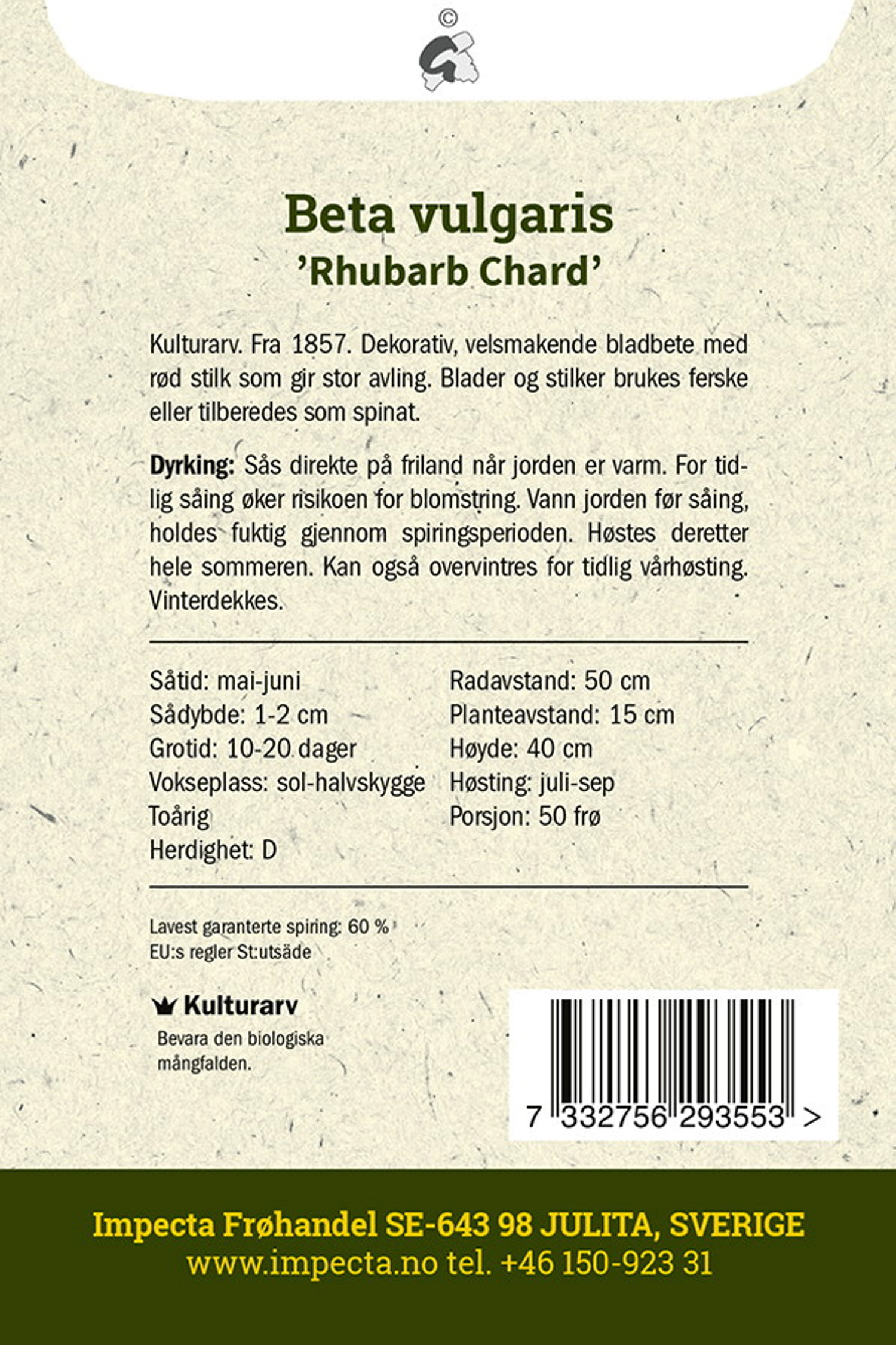 Bladbeta 'Rhubarb Chard'