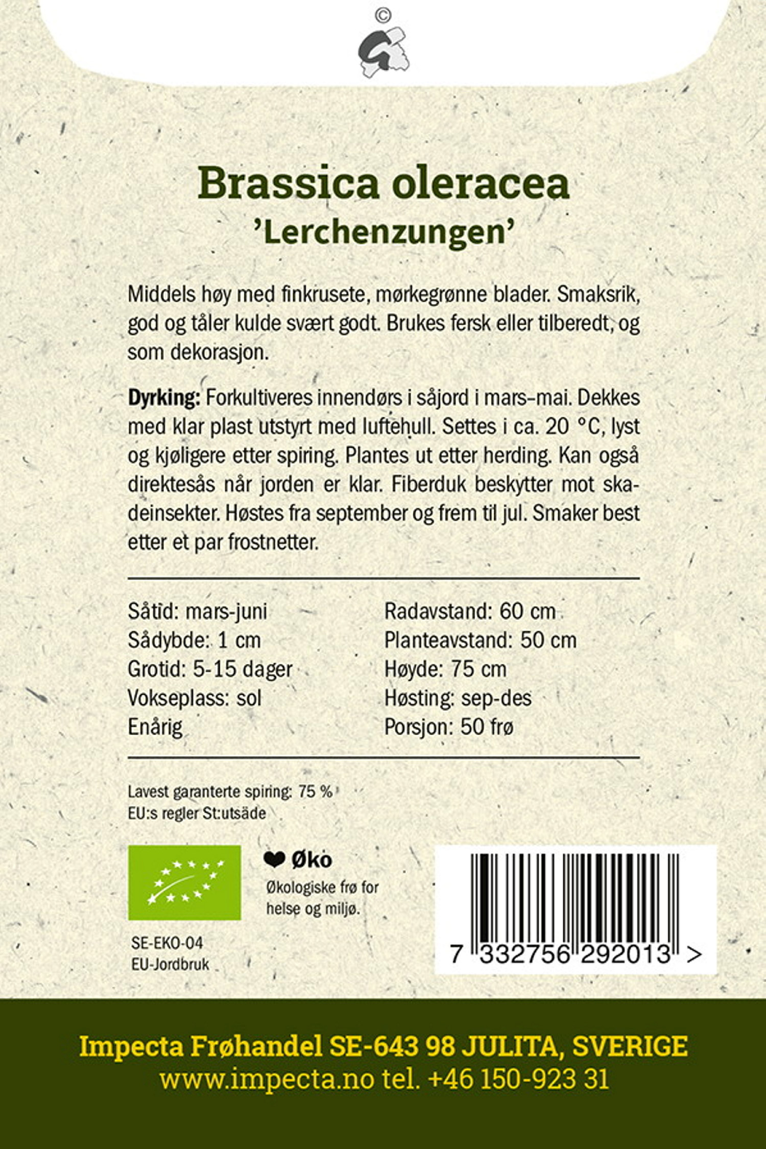 Grønnkål 'Lerchenzungen'