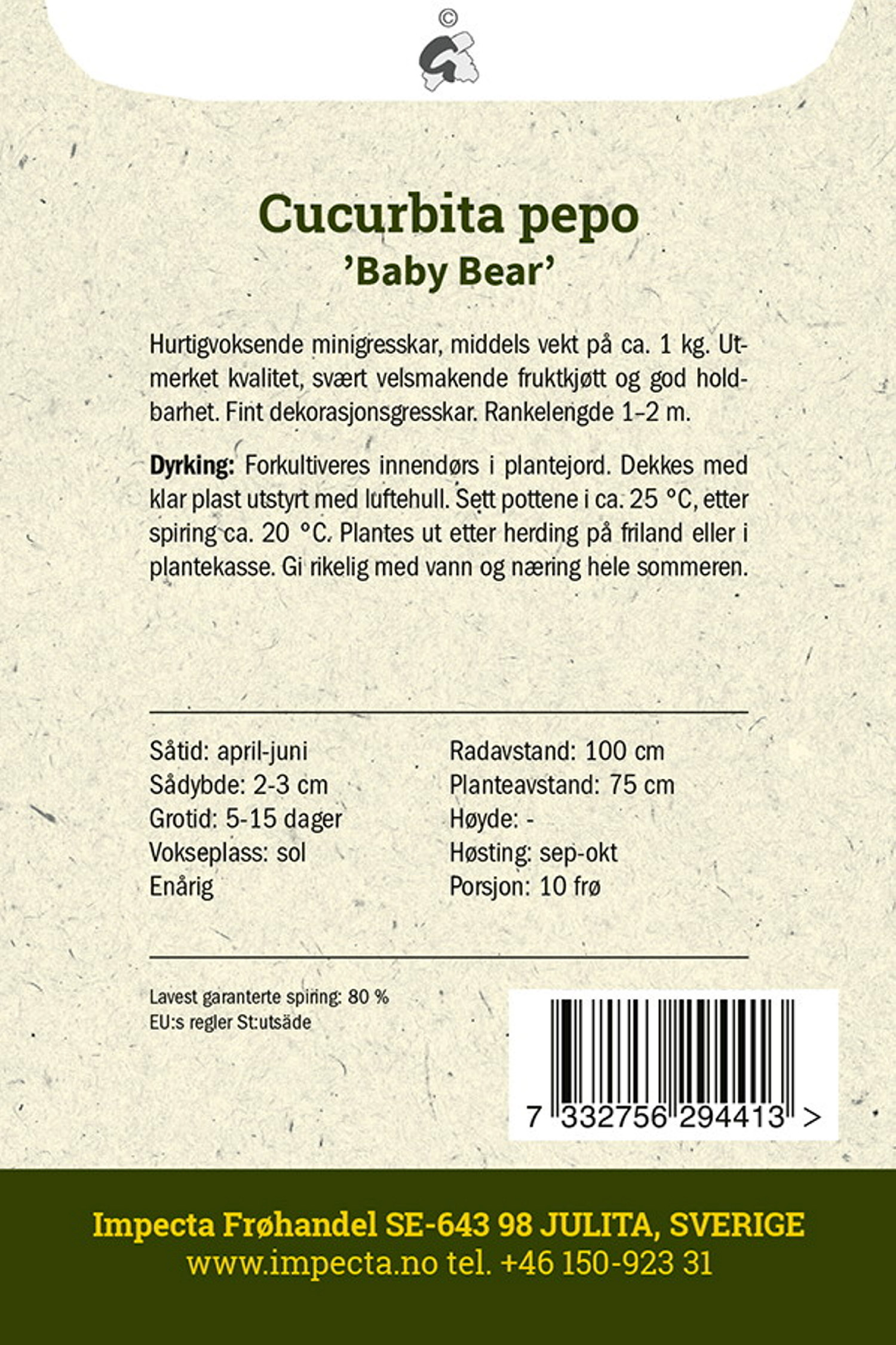 Cucurbita pepo 'Baby Bear'