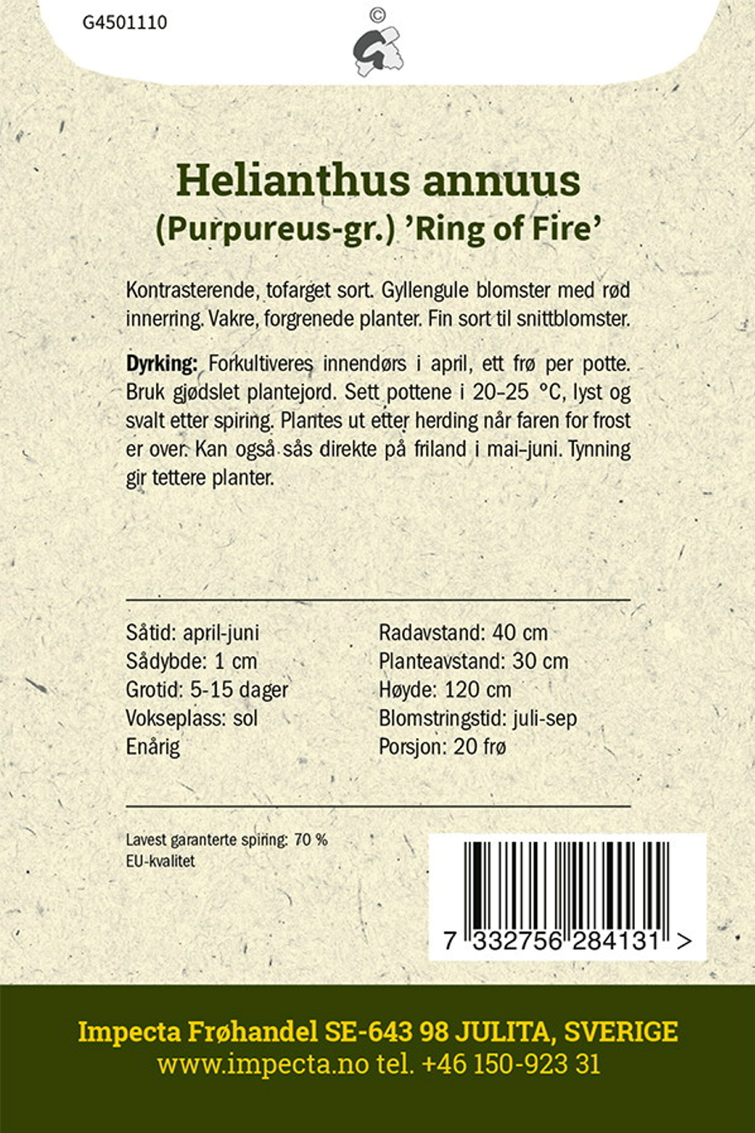 Solsikke 'Ring Of Fire'