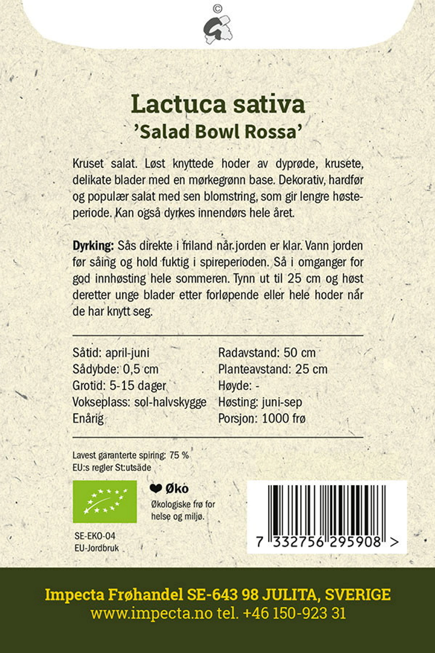 Plocksallat 'Salad Bowl Rossa'
