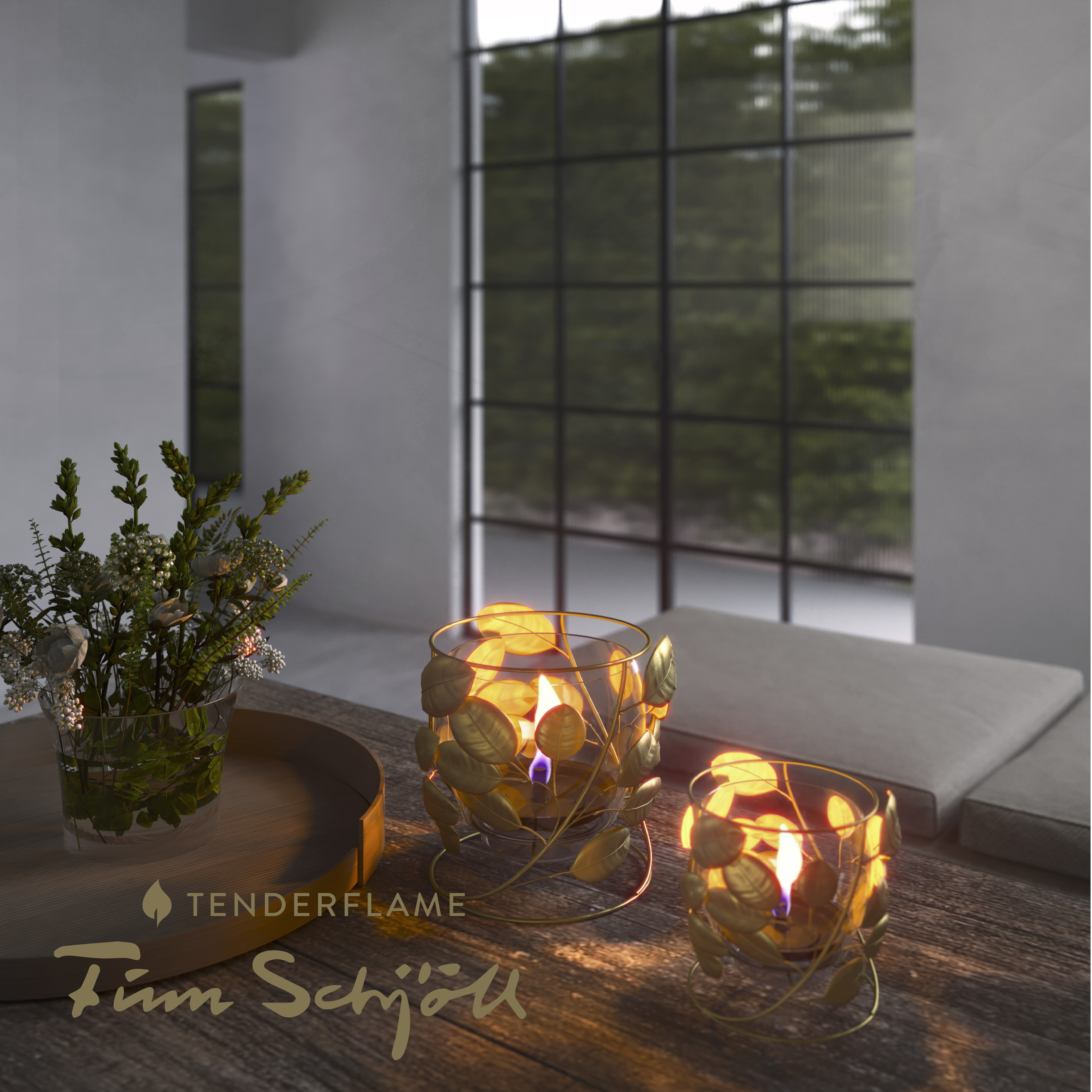 Lykt Leaf Brass 12 TenderFlame