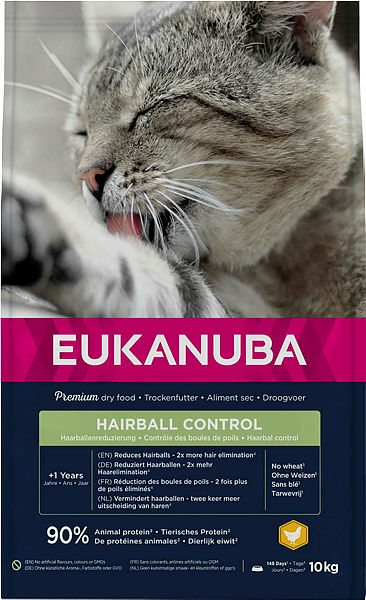 Eukanuba Hairball Control 1+ Adult 10 kg