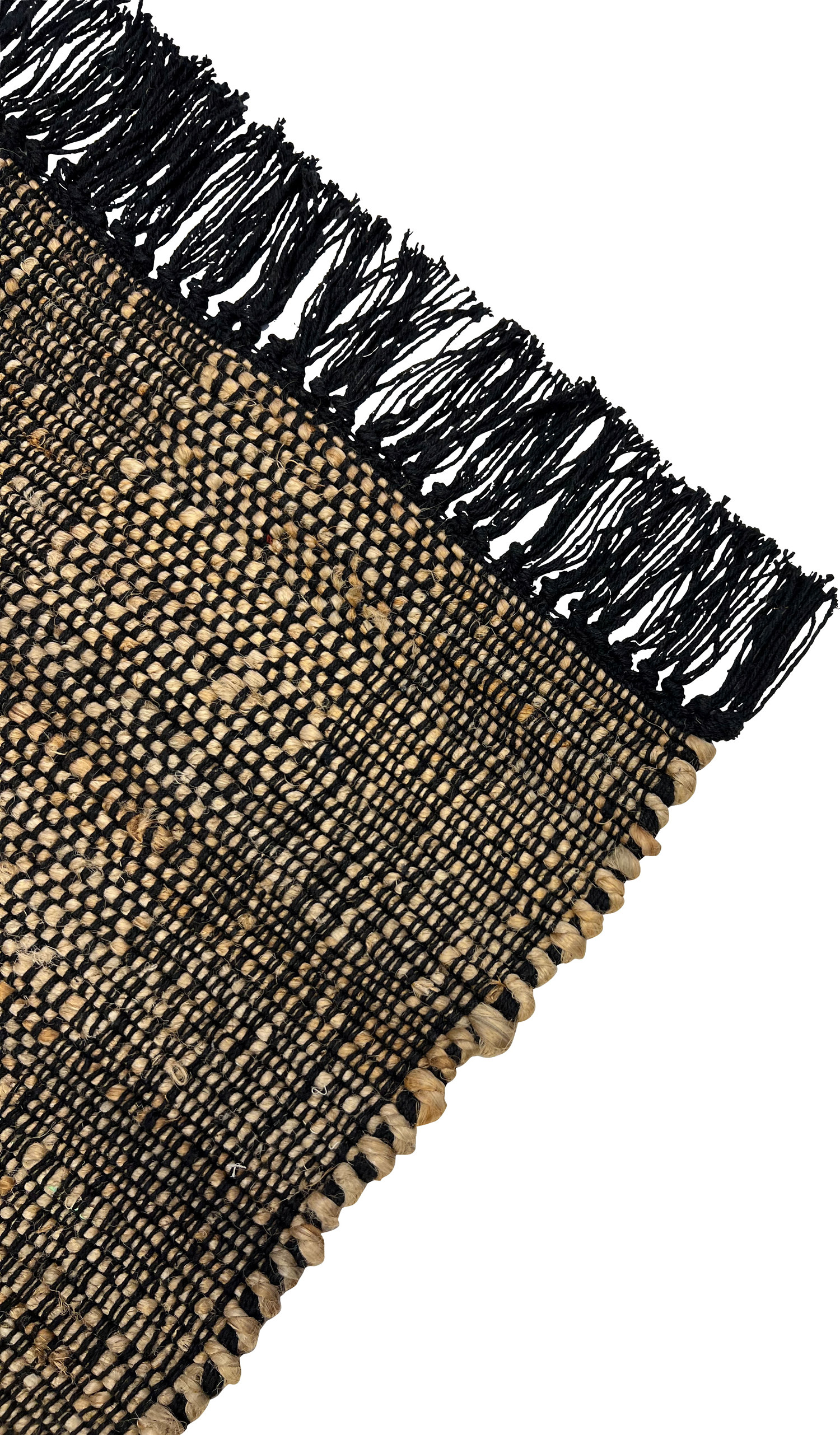 Jute Doormat Tassel 60x90CM Black
