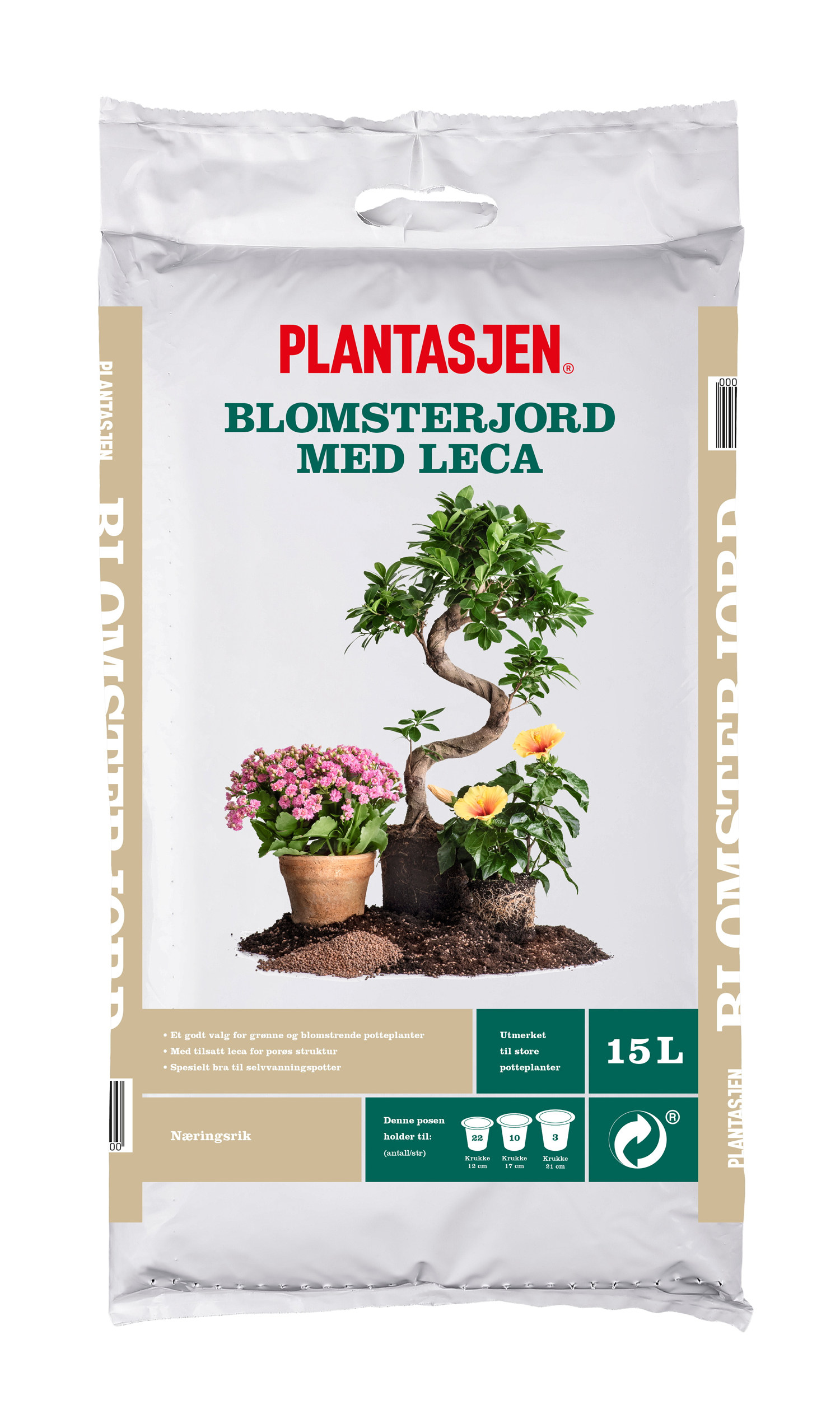 Blomsterjord med leca