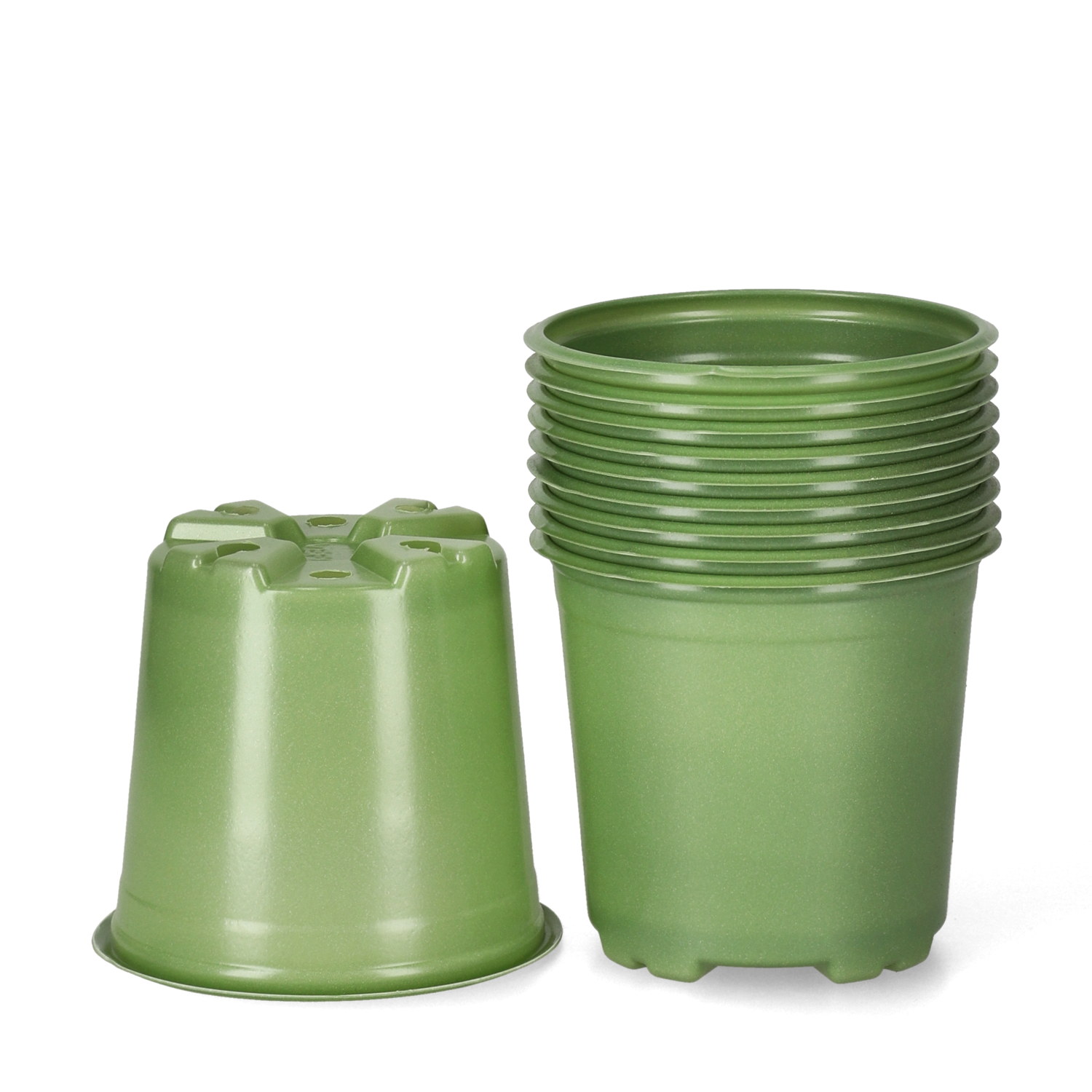 Round Plastic pot D9cm. Green