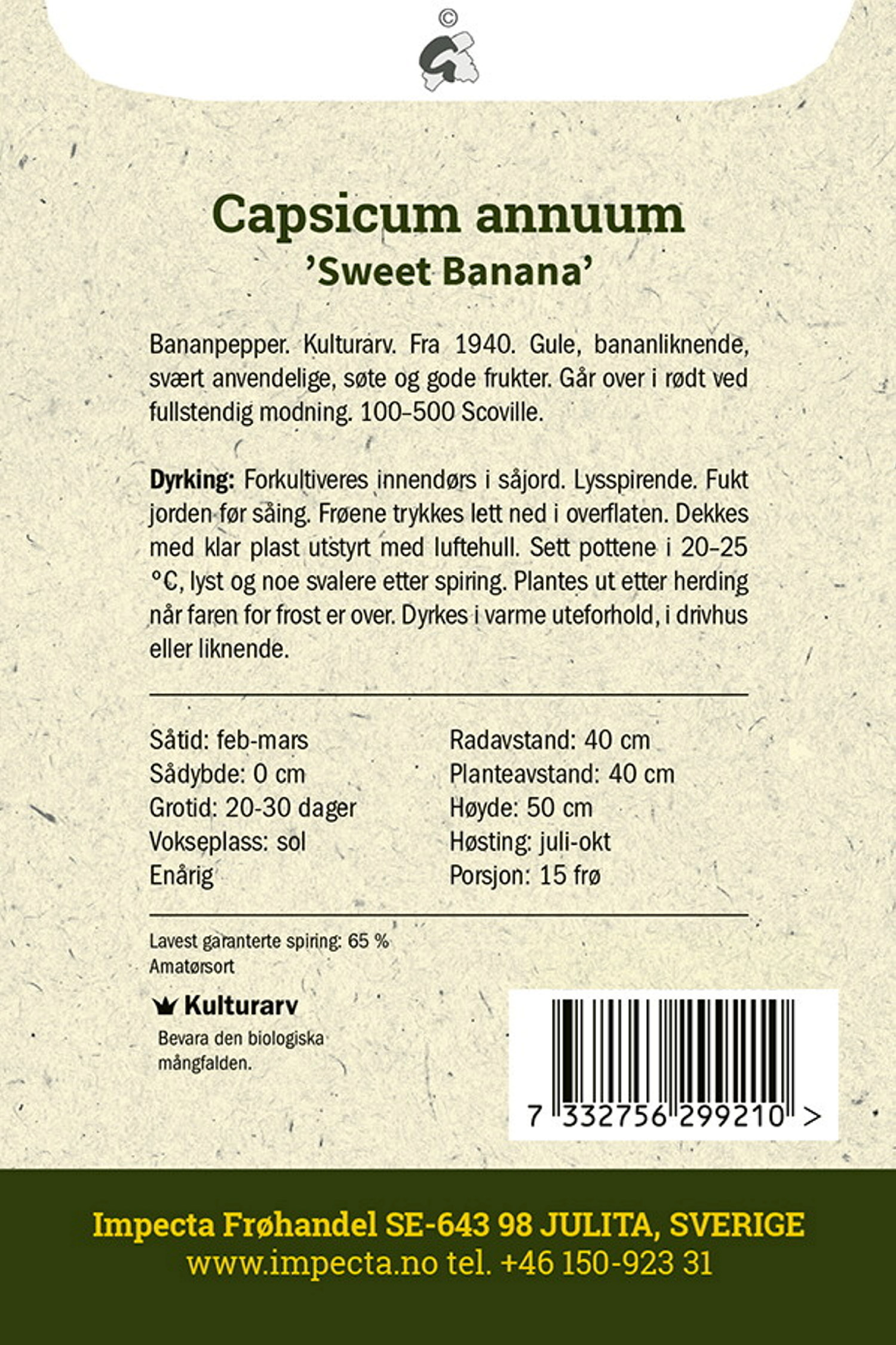 Chilipeppar 'Sweet Banana'