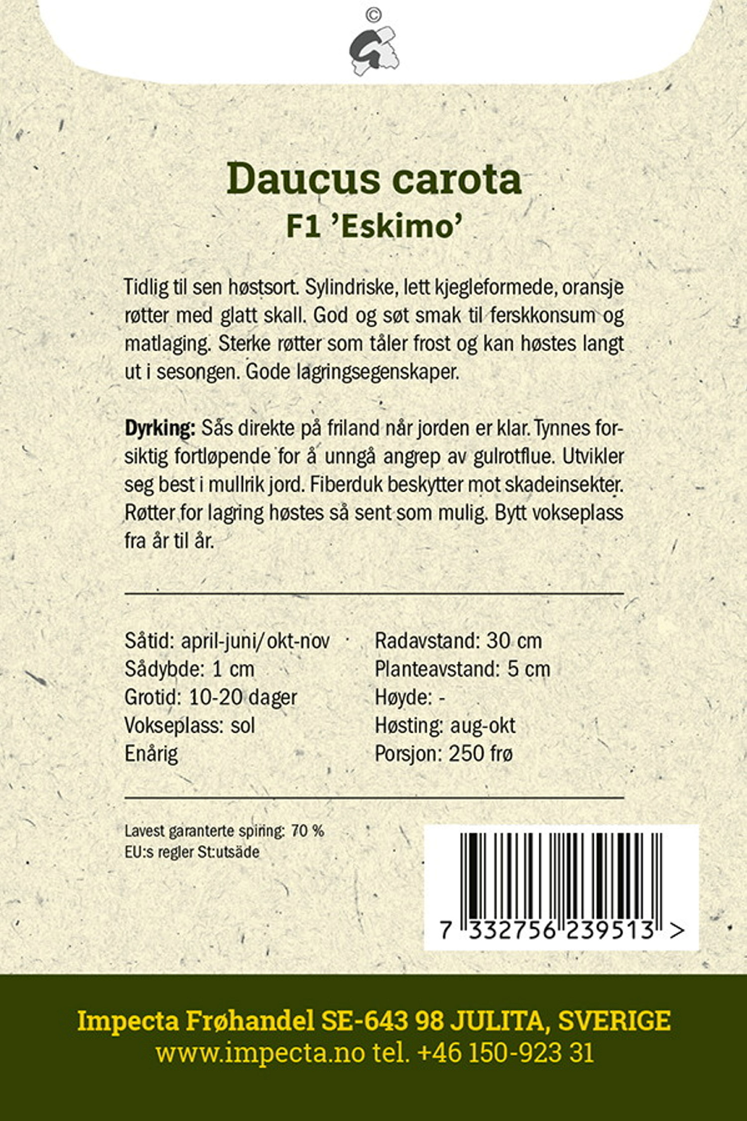 Høstgulrot F1 'Eskimo'