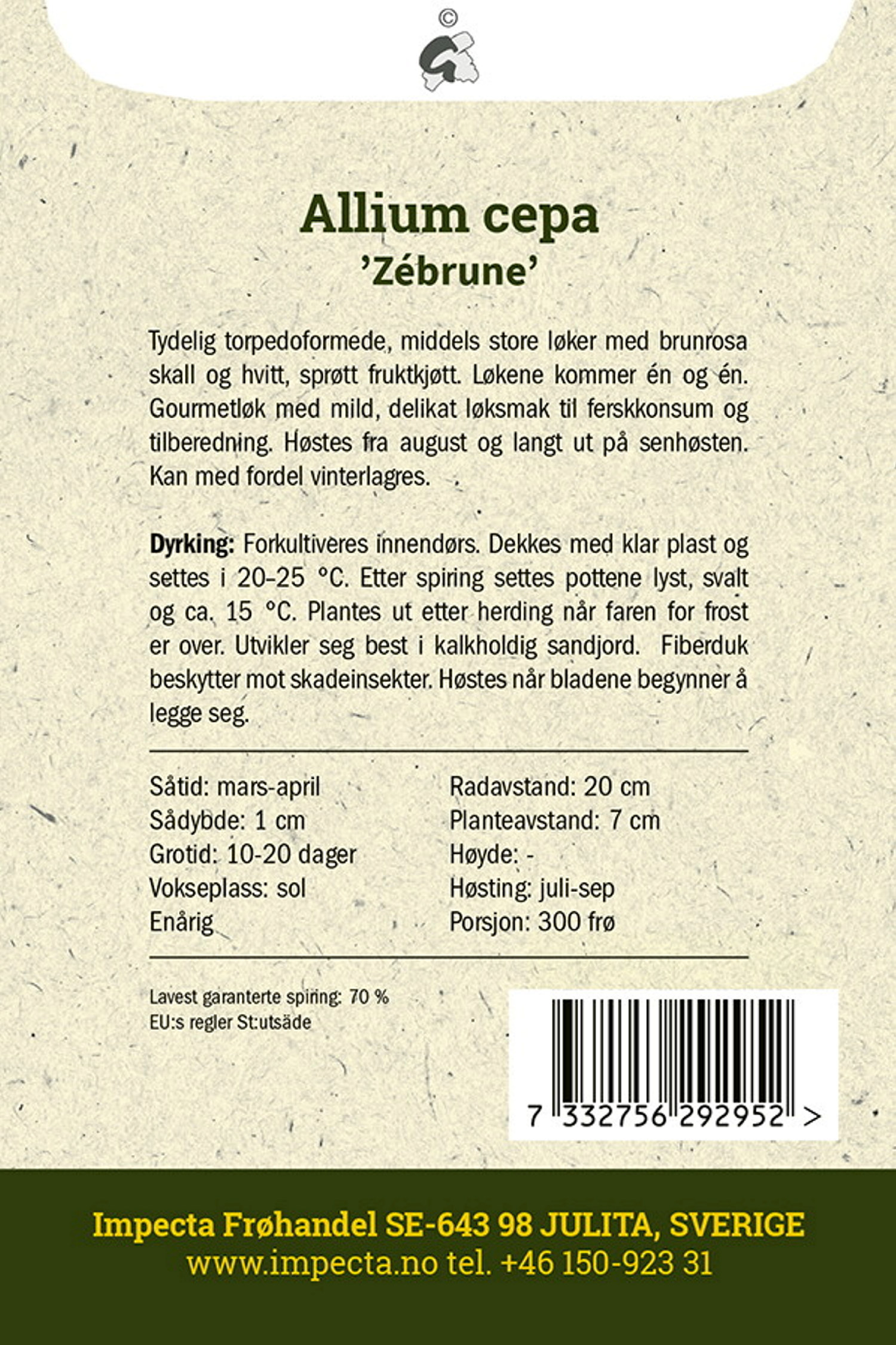 Sjalottløk 'Zébrune'