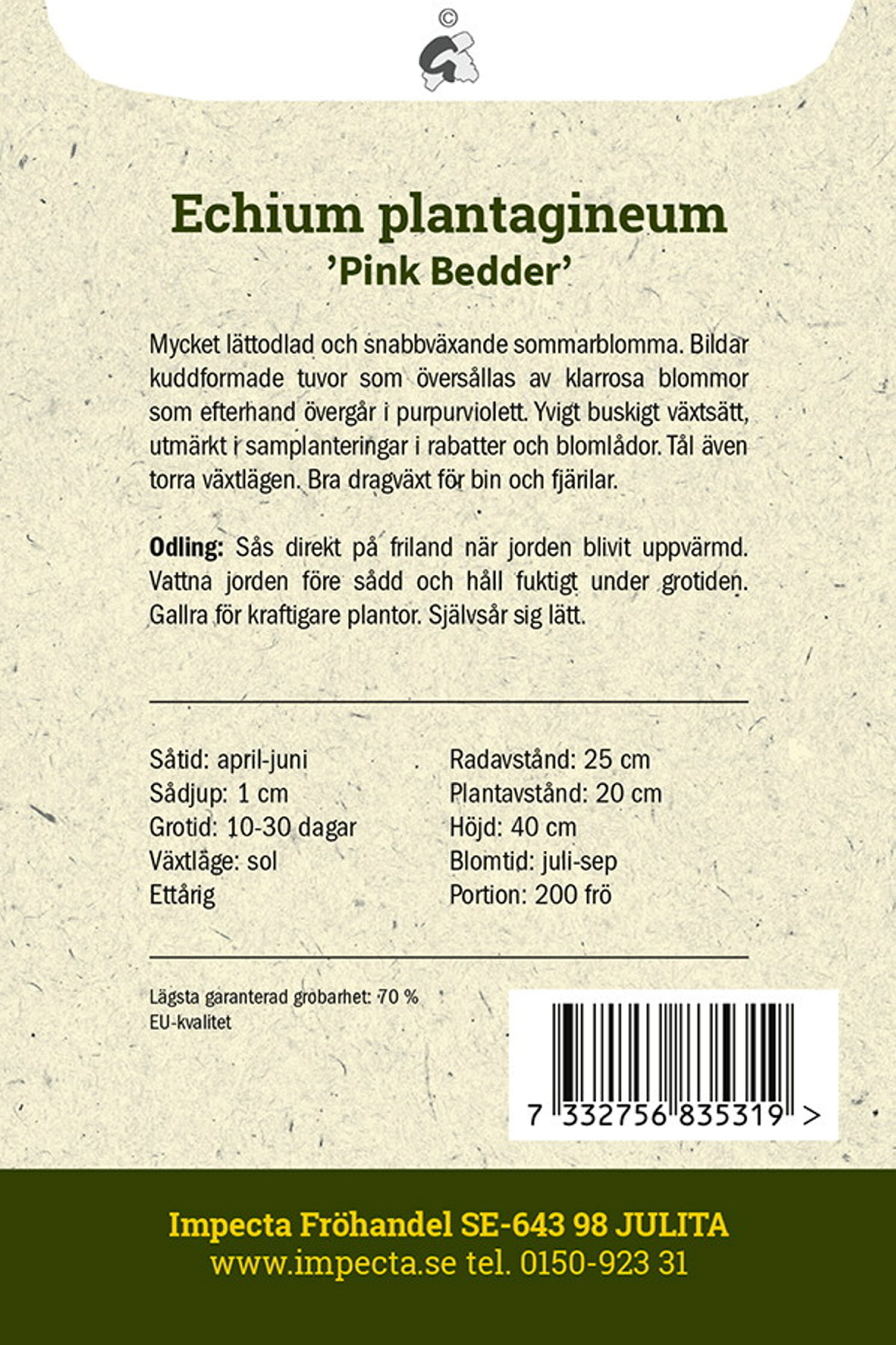 Blå Snokört 'Pink Bedder'