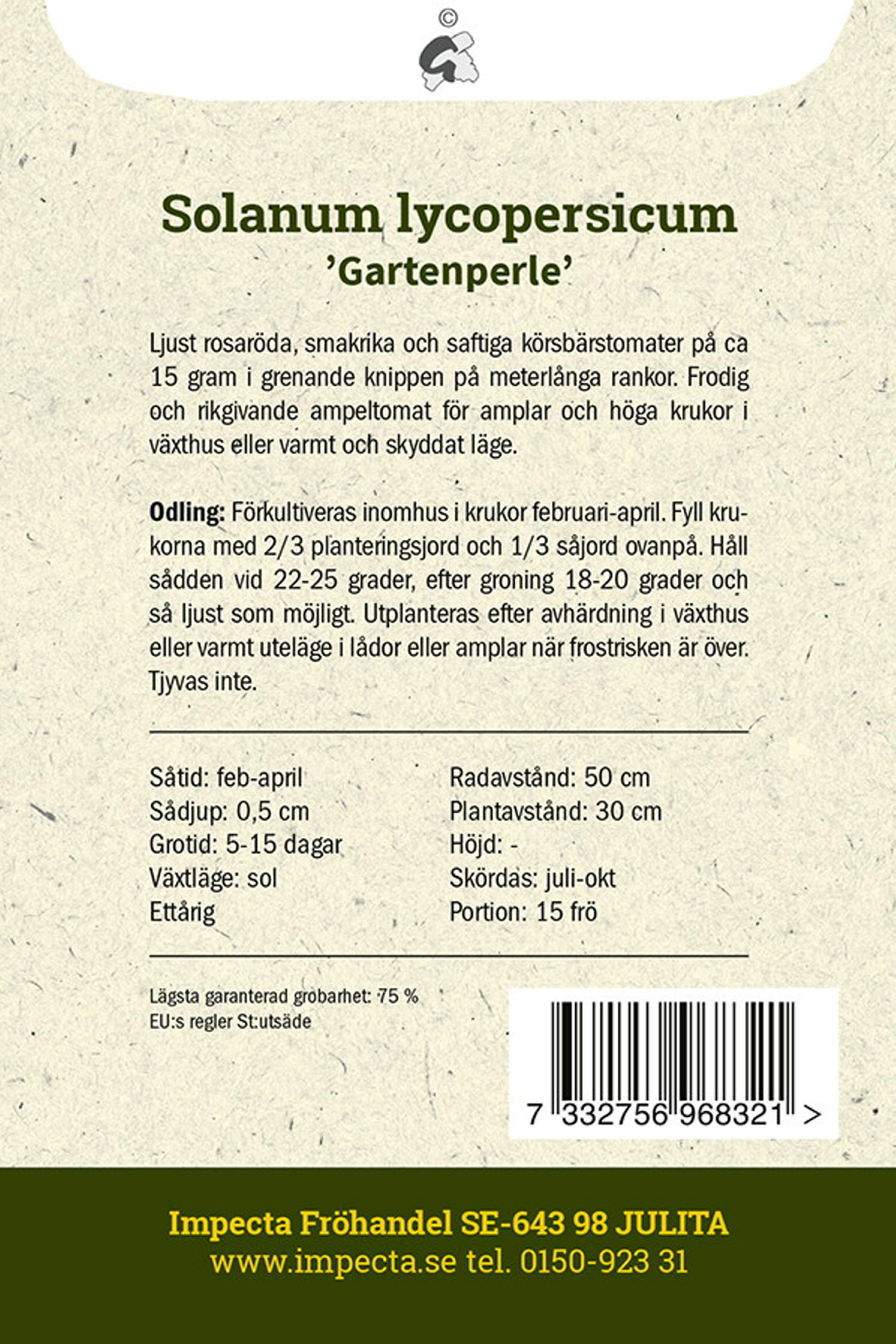 Körsbärstomat 'Gartenperle'