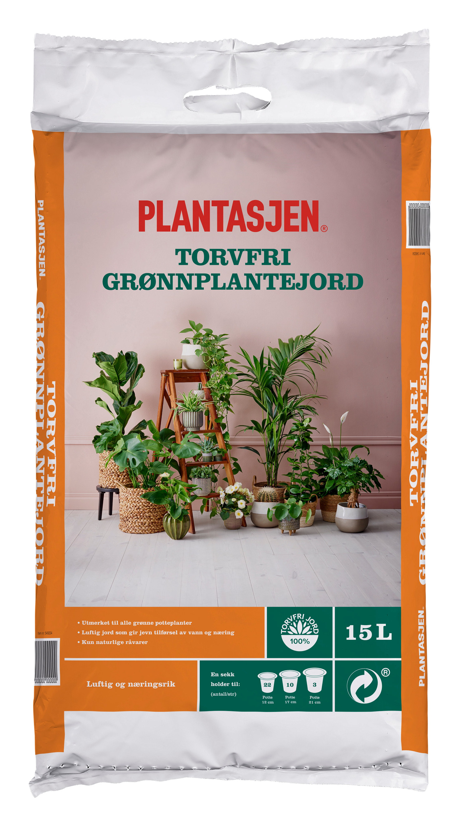 Peatfree green pl soil 15L NO