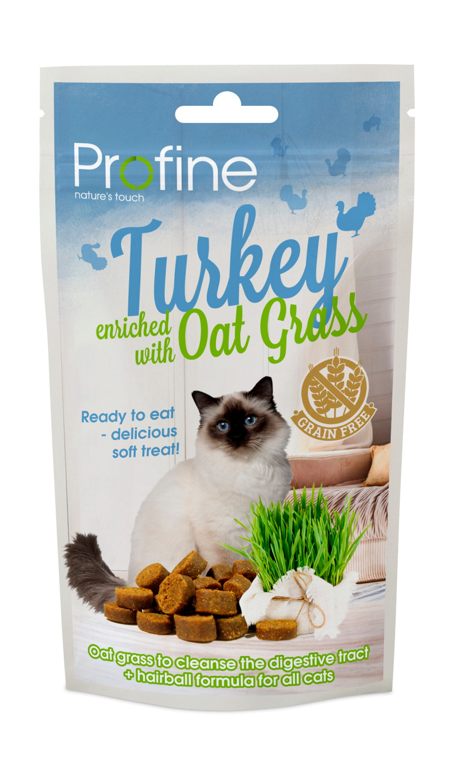 PROFINE CAT SEMI MOIST SNACK TURKEY&OAT50GR