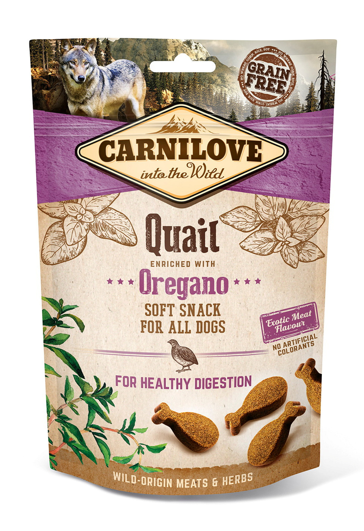 CARNILOVE DOG SEMI MOIST SNACK QUAIL&OREGANO 200G