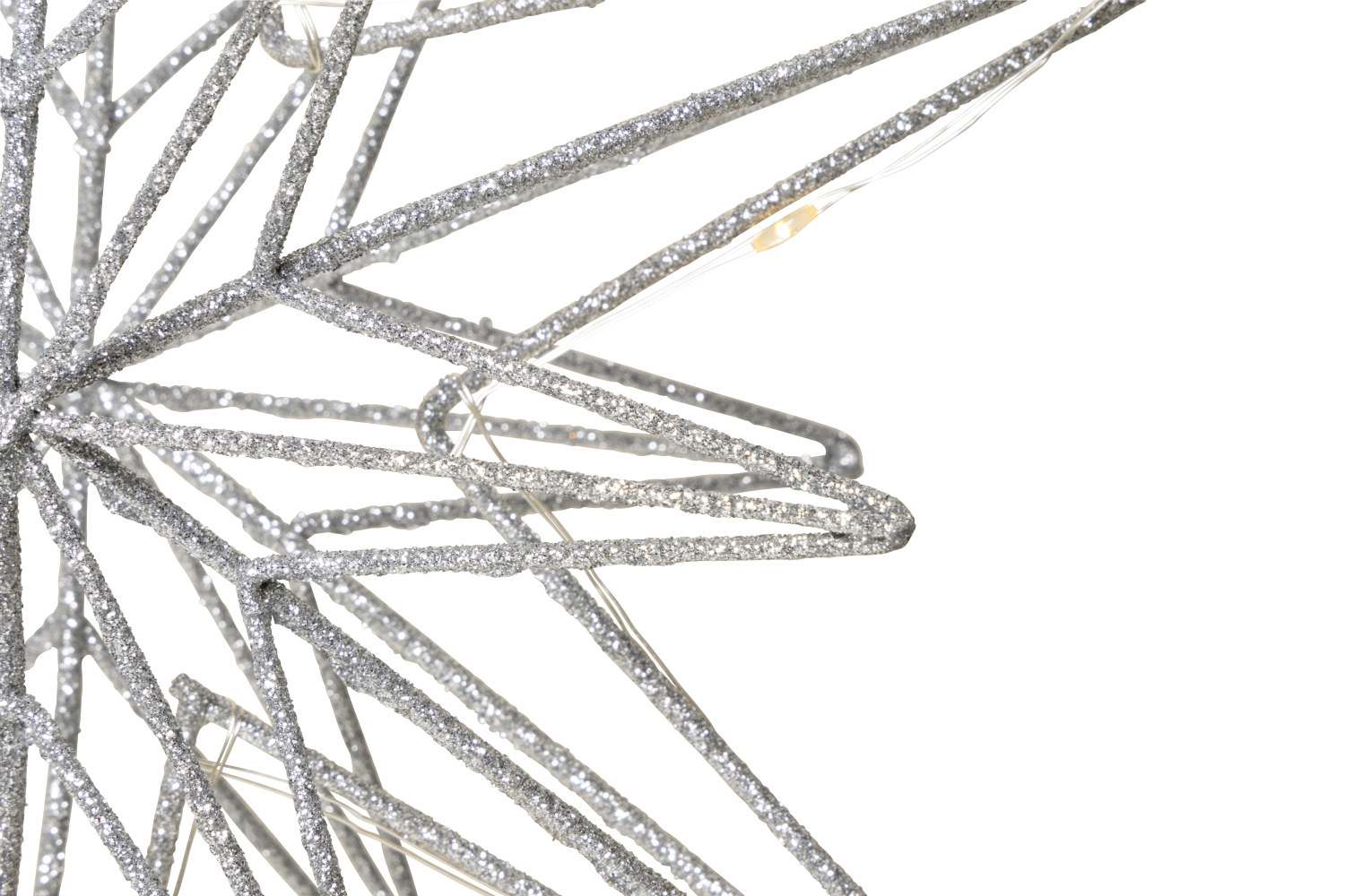 Juletrestjerne sølvglitter LED 10