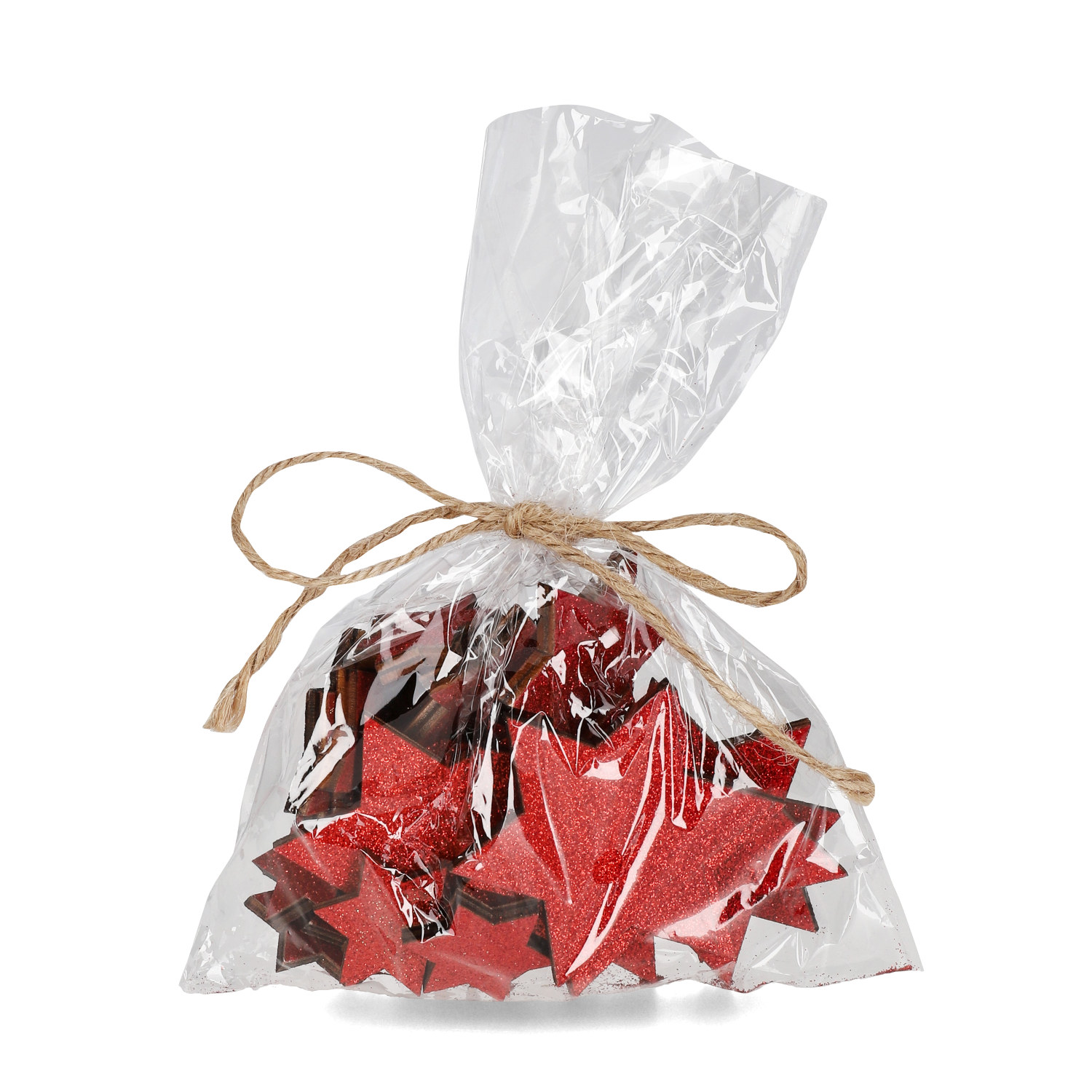 deco laser cut star 24pcs red