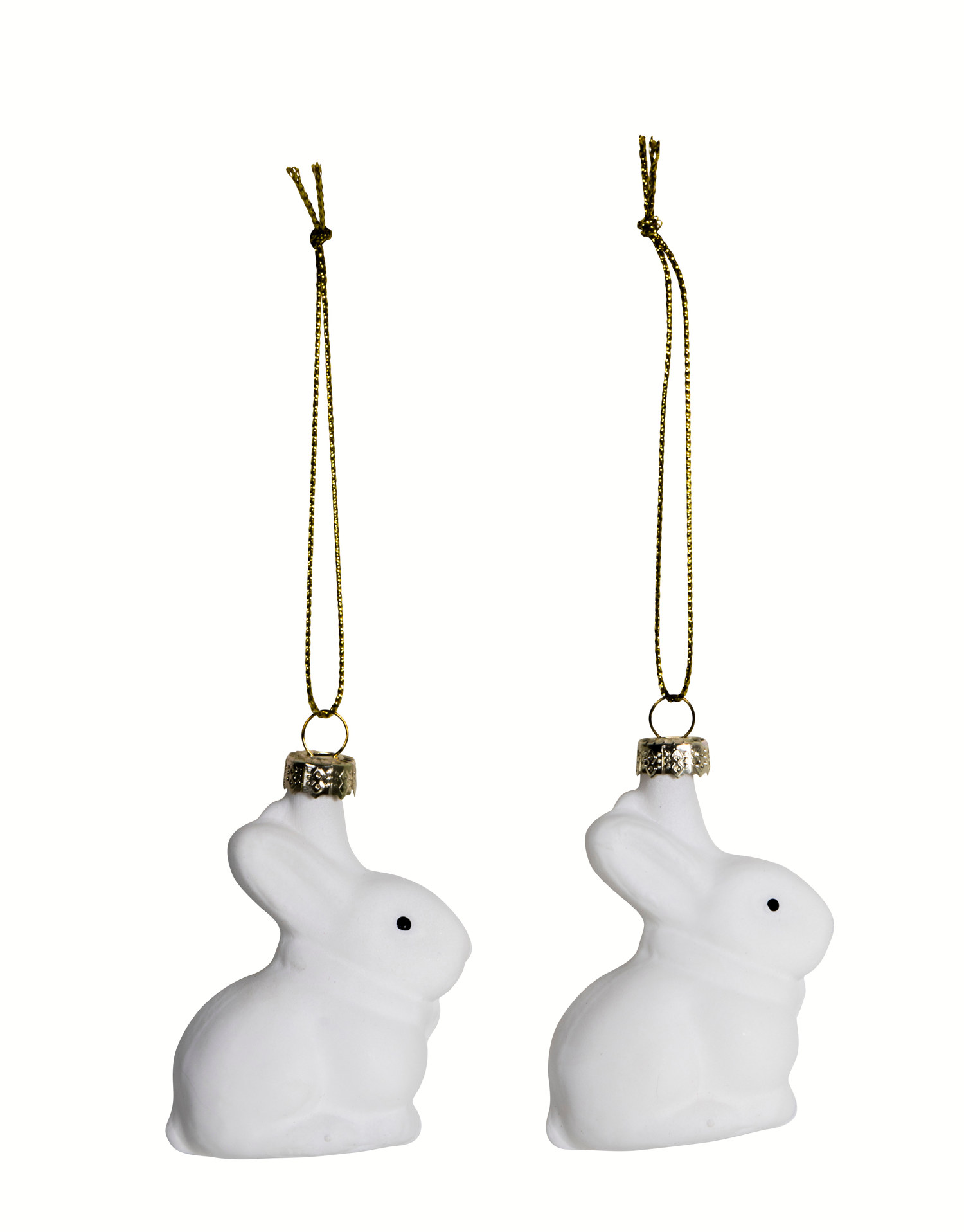 Dekoration påskharar i glas Petra