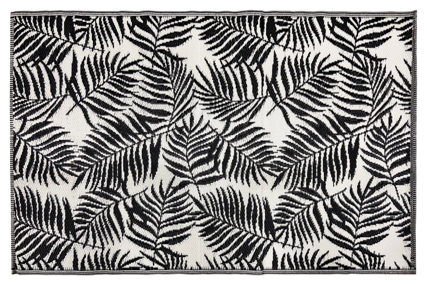 Outdoor PP carpet 180x120cm Black Leaves