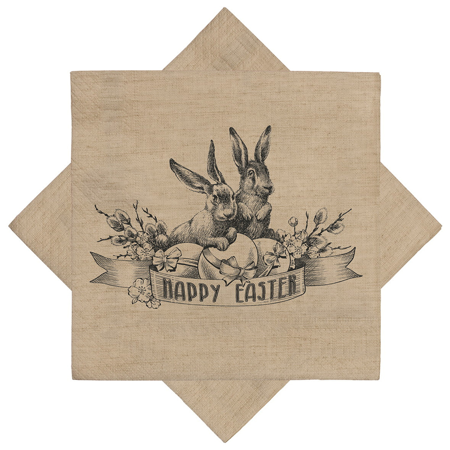 Serviett Påskeharer