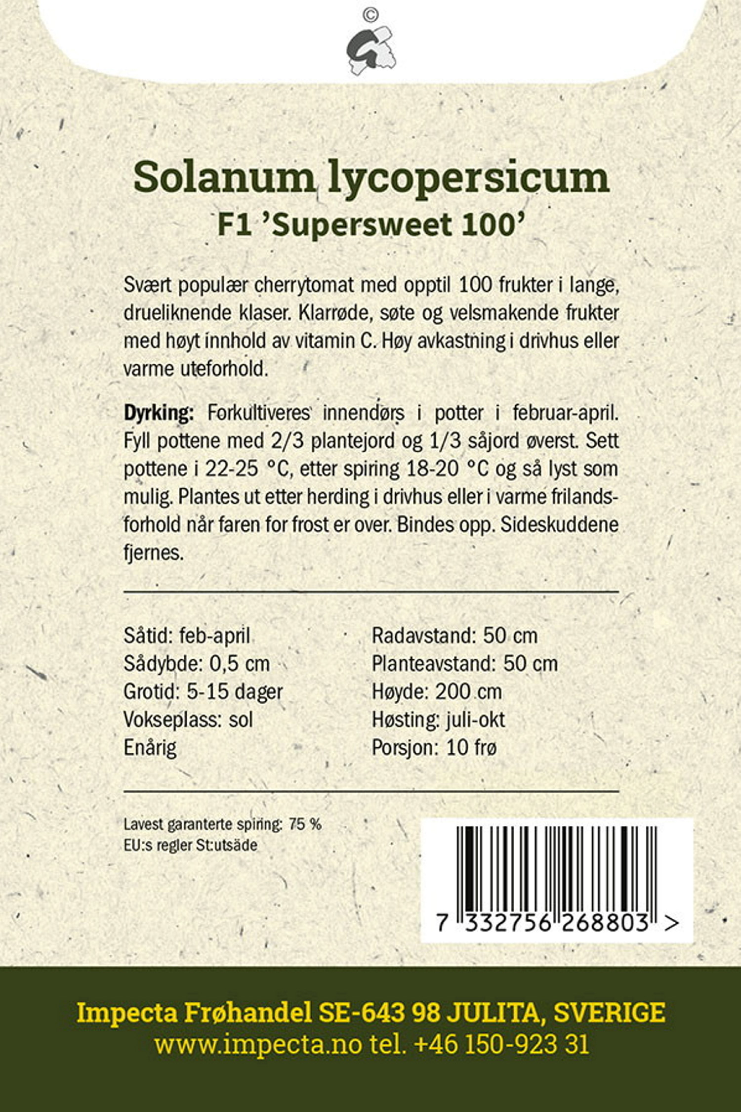 Cherrytomat F1 'Supersweet 100'