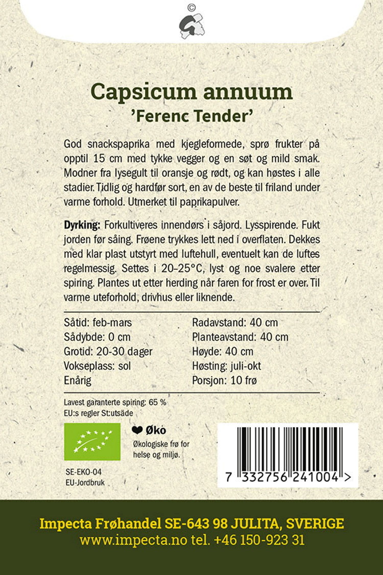 Paprika 'Ferenc Tender'