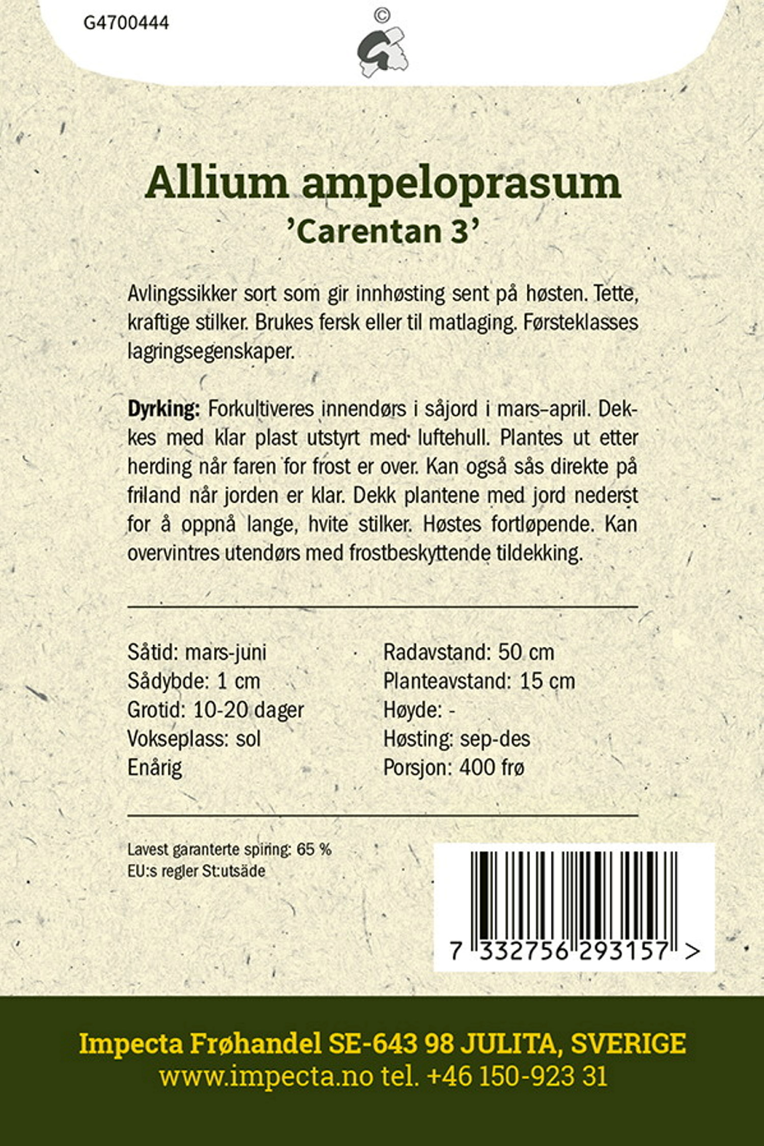 Purreløk 'Carentan 3'