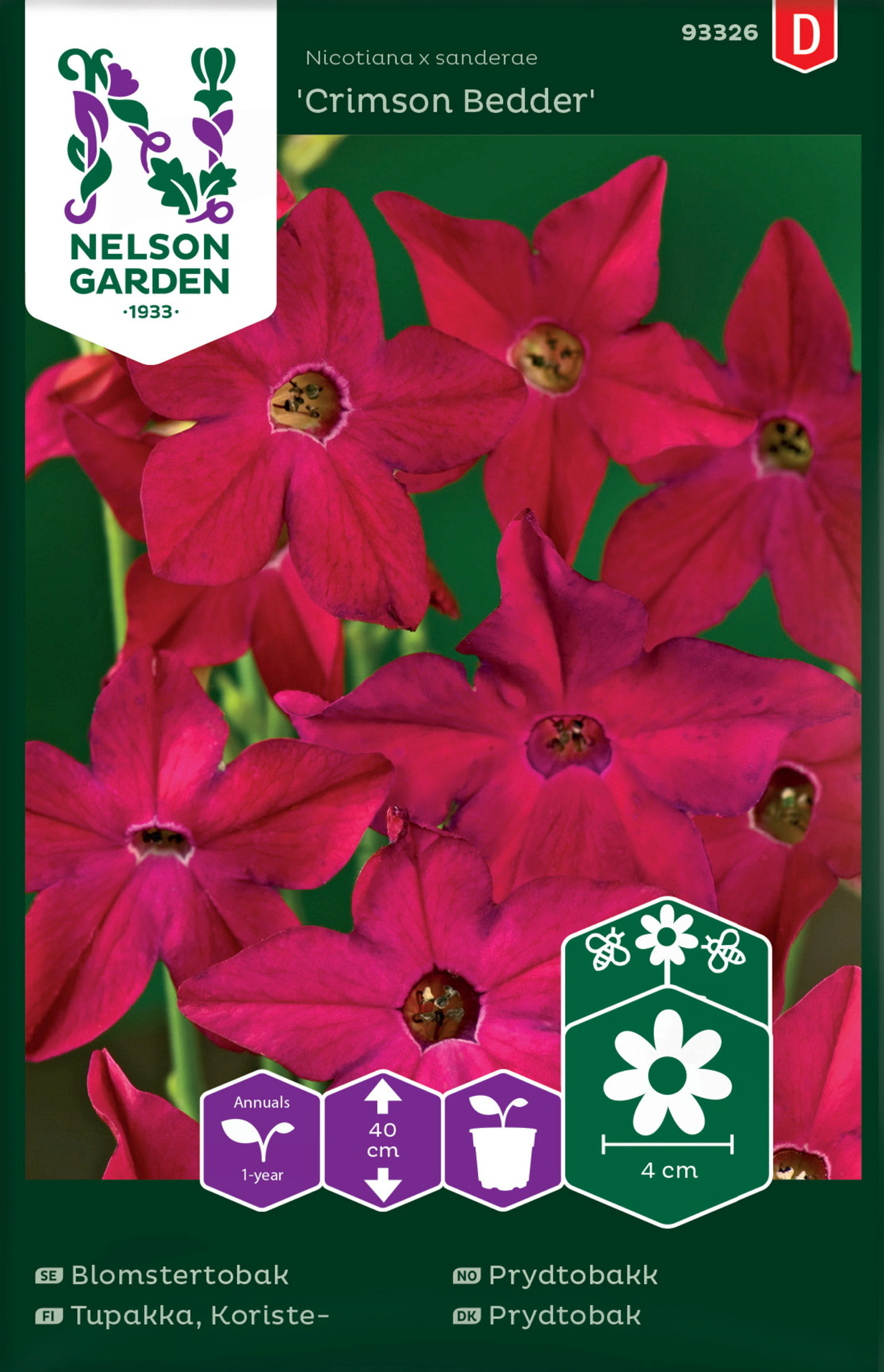Blomstertobak, Crismson Bedder, röd