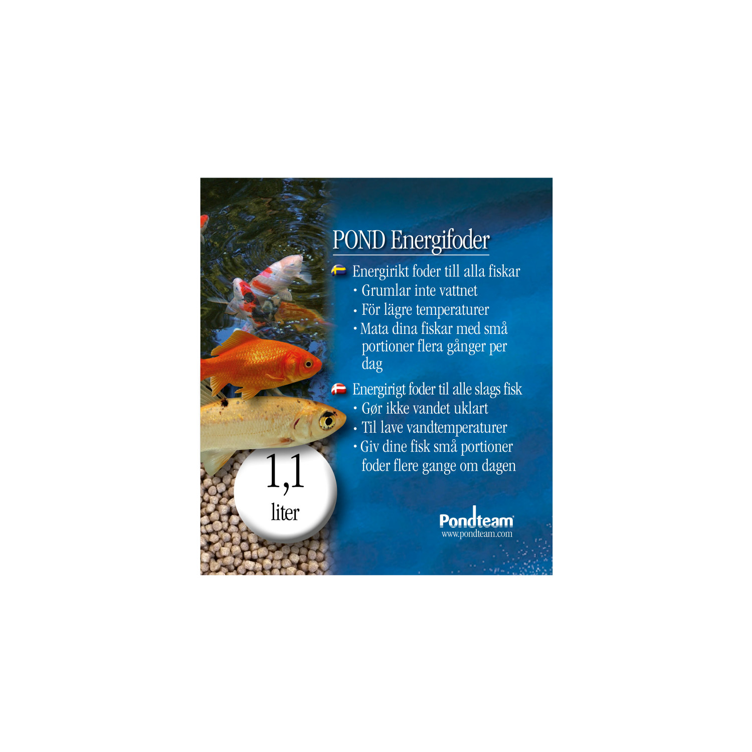 Energifoder för dammfisk