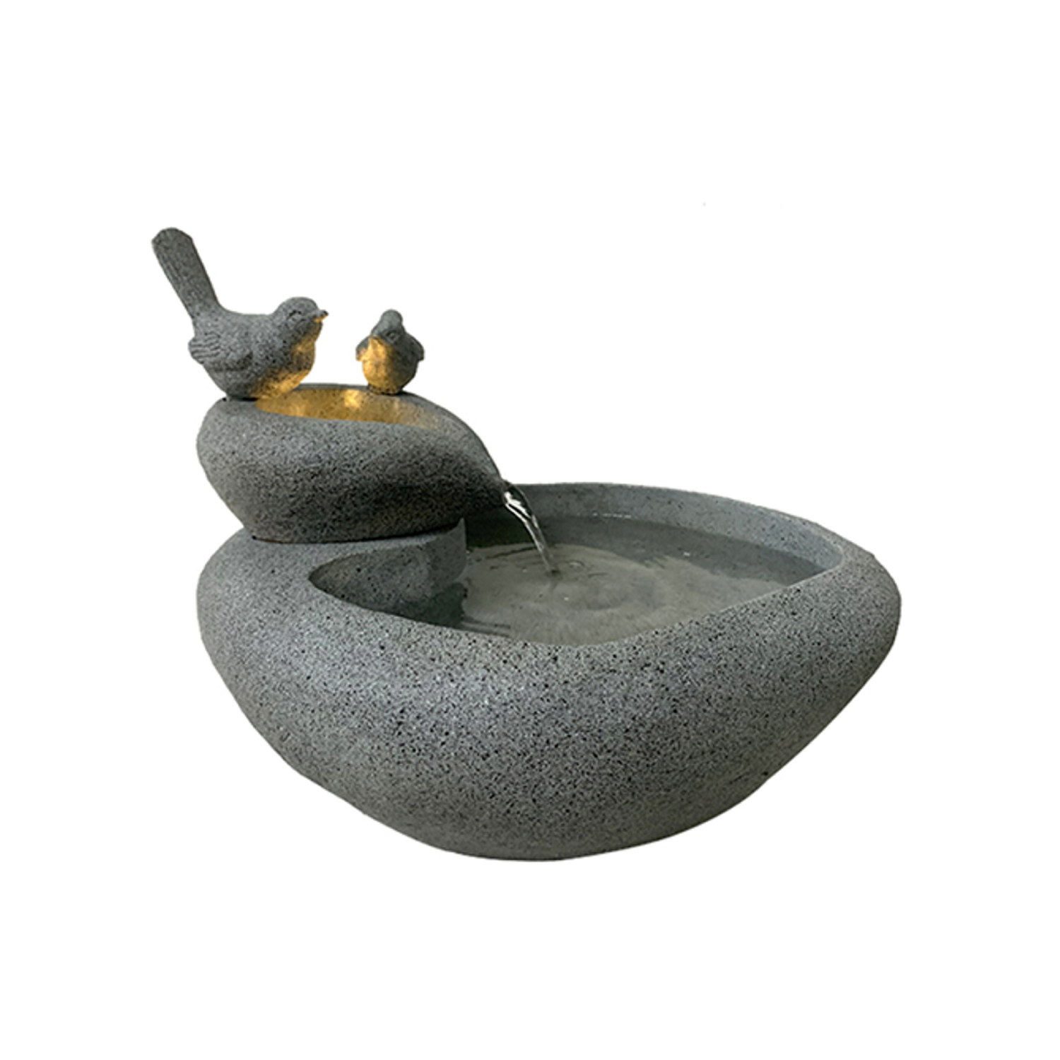 Fågelbad med LED-belysning