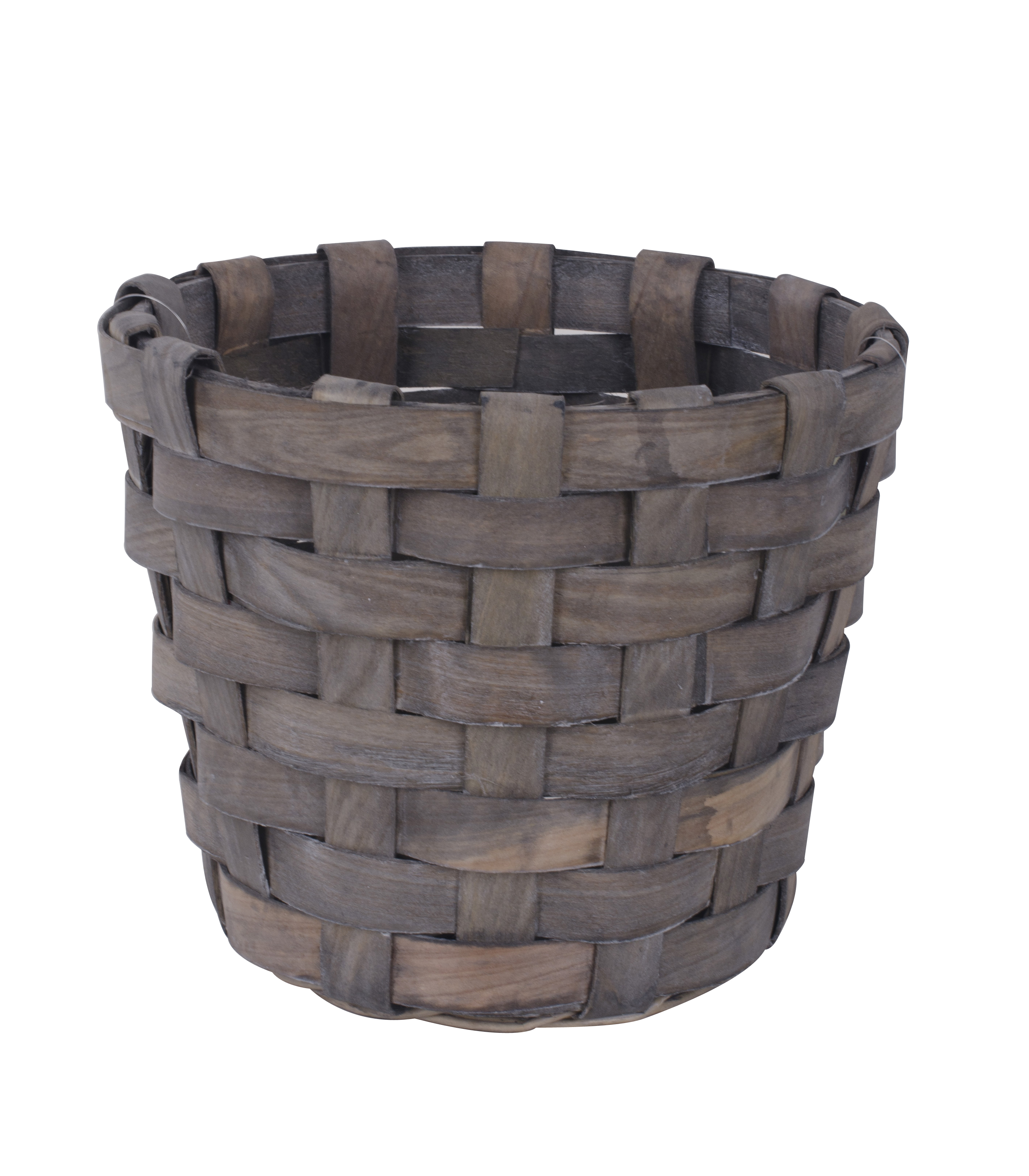 Basket wood D26 H21 grey