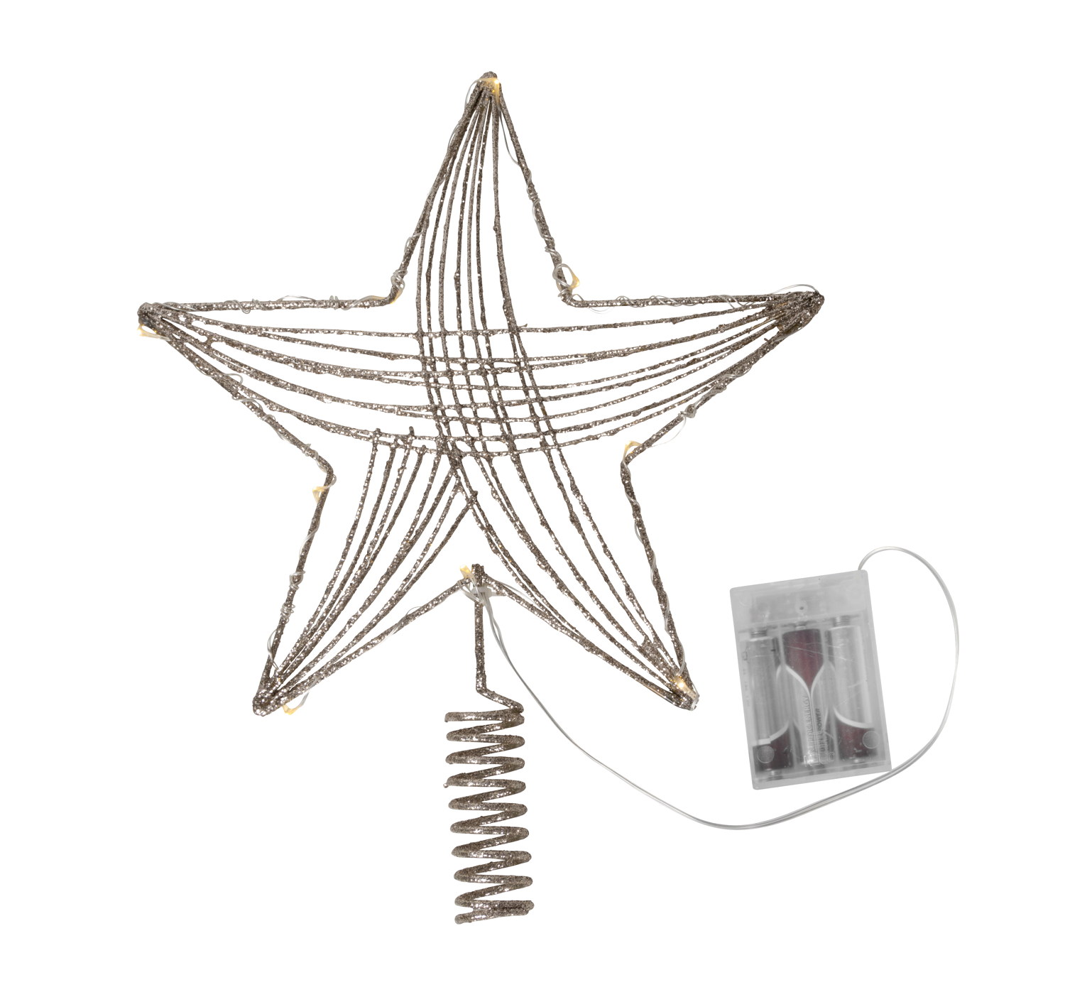 Top star for Christmas tree, with lights