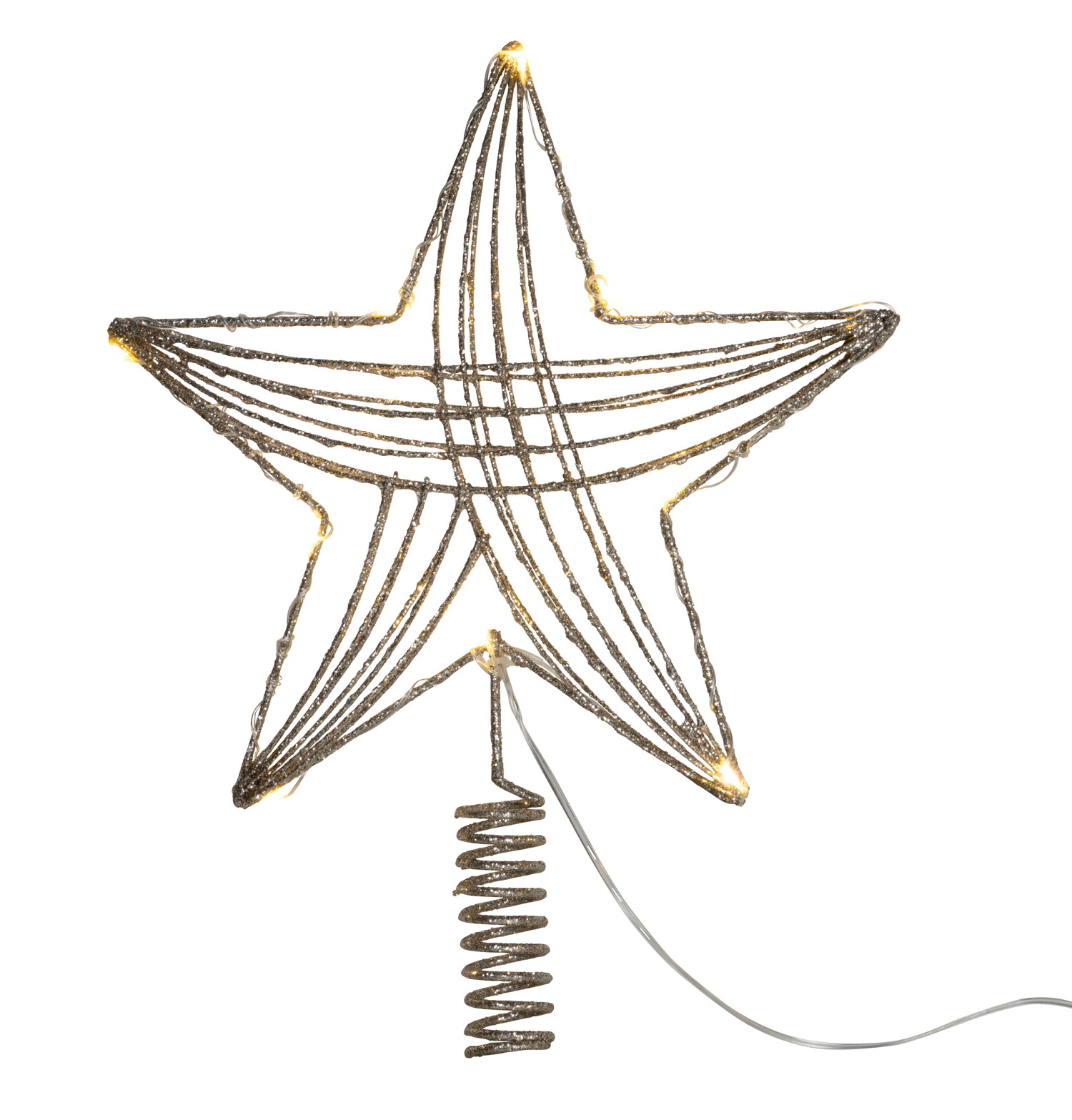 Top star for Christmas tree, with lights