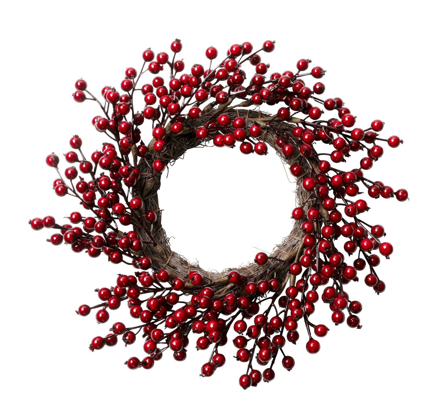 Krans med røde bær, kunstig