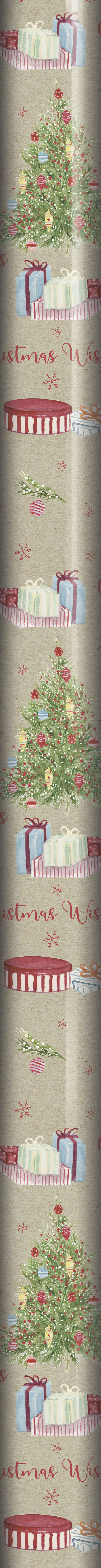 Christmas gift wrap 5M brown