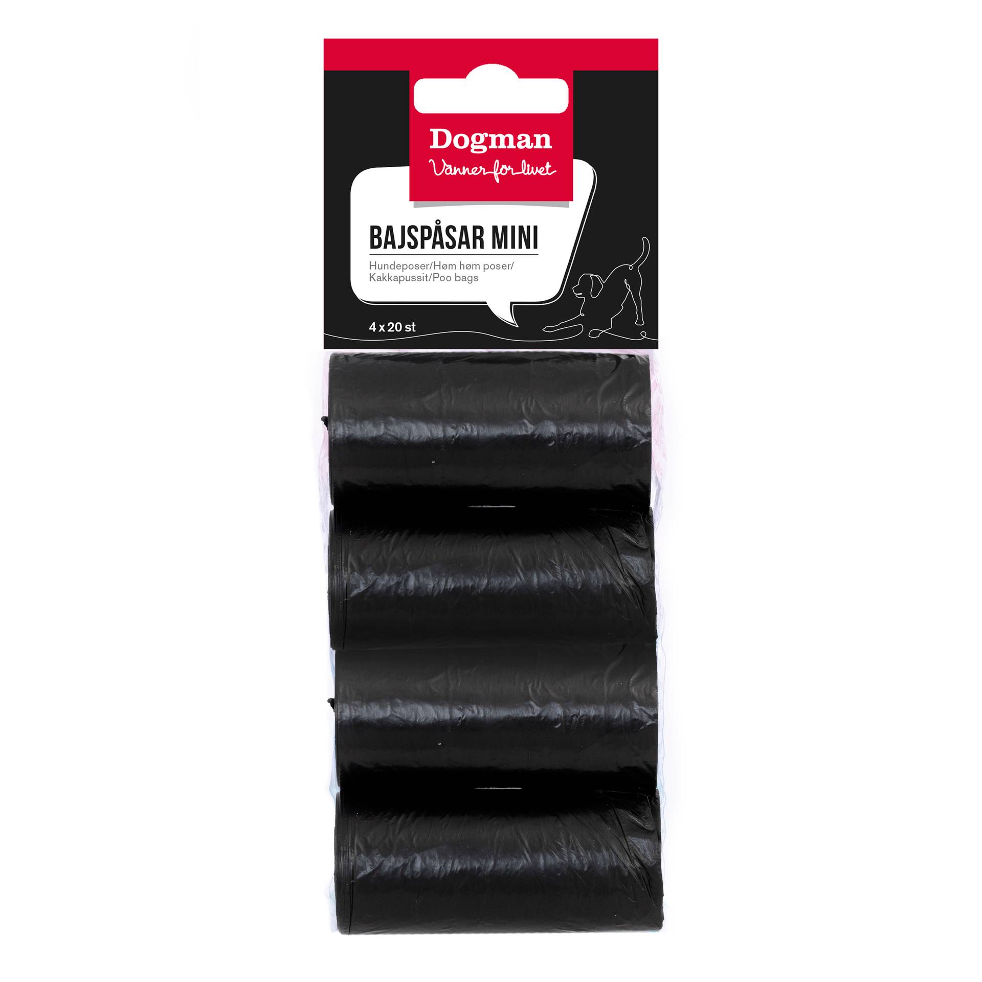 Dogman Dog bags mini 4x20p black
