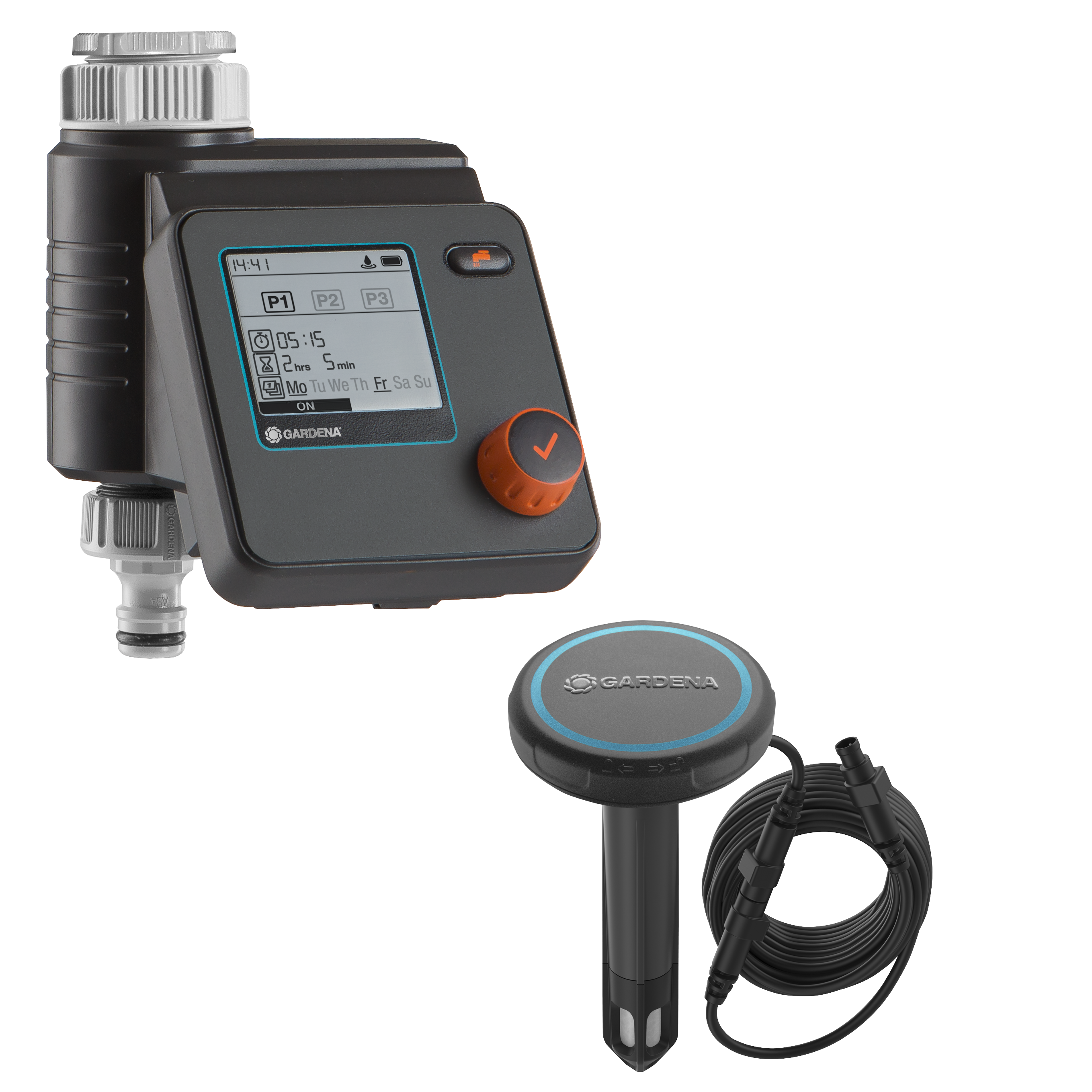 Bevattningsdator Select M5 och fuktgivare i trådbunden uppsättning