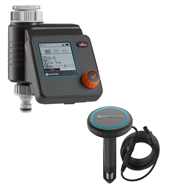 Bevattningsdator Select M5 Och Fuktgivare I Trådbunden Uppsättning