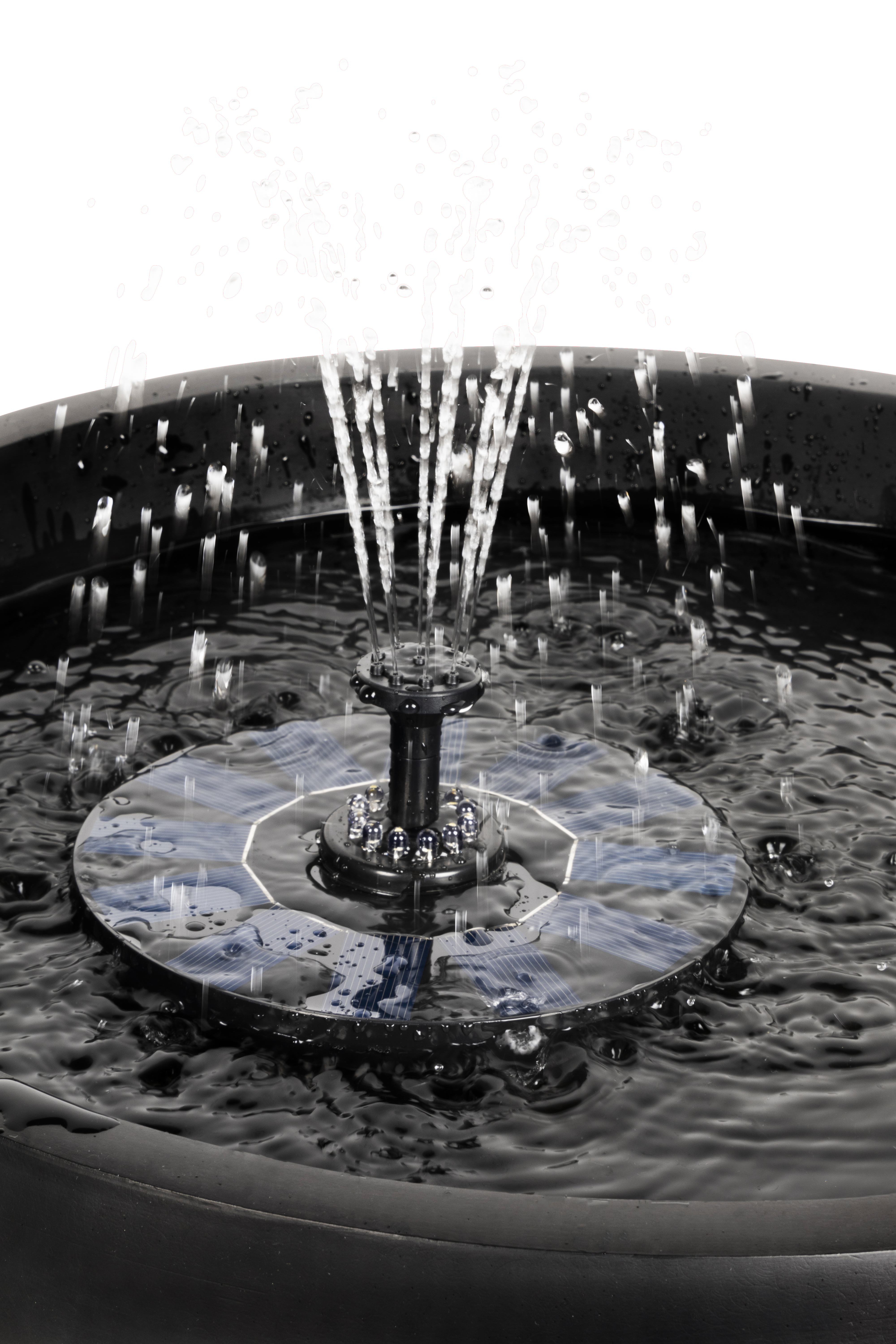 Solcellefontene m/LED