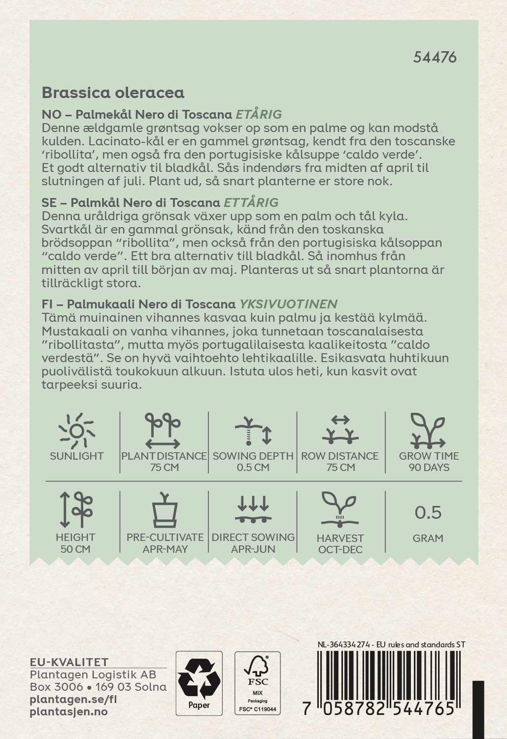 Palmkål 'Nero di Toscana'