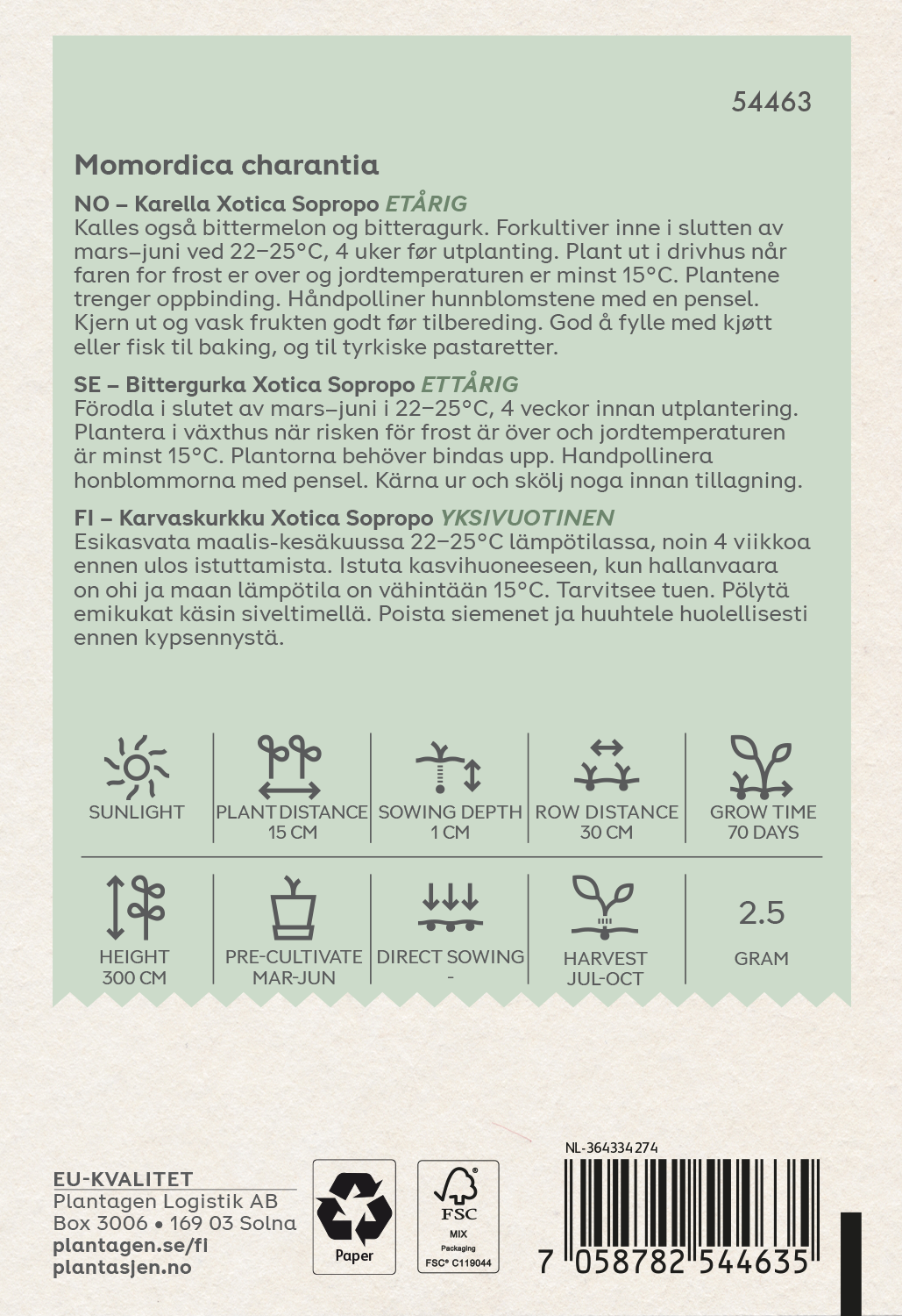 Bittergurka 'Xotica Sopropo'