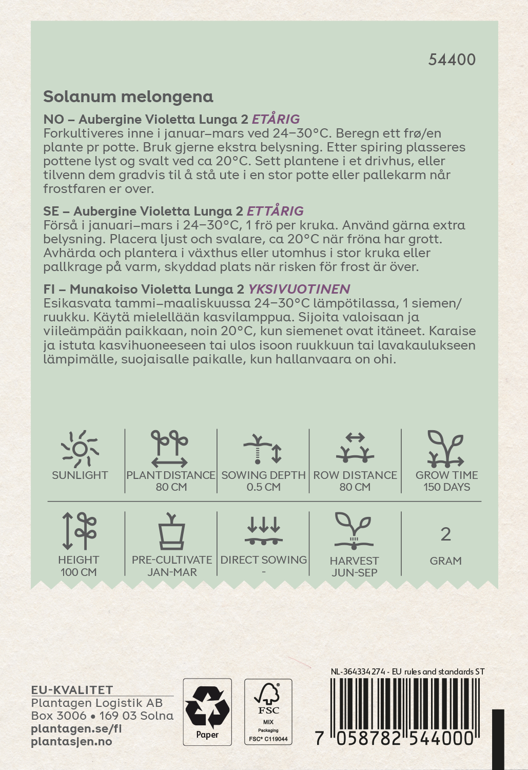 Aubergine 'Violetta Lunga 2'