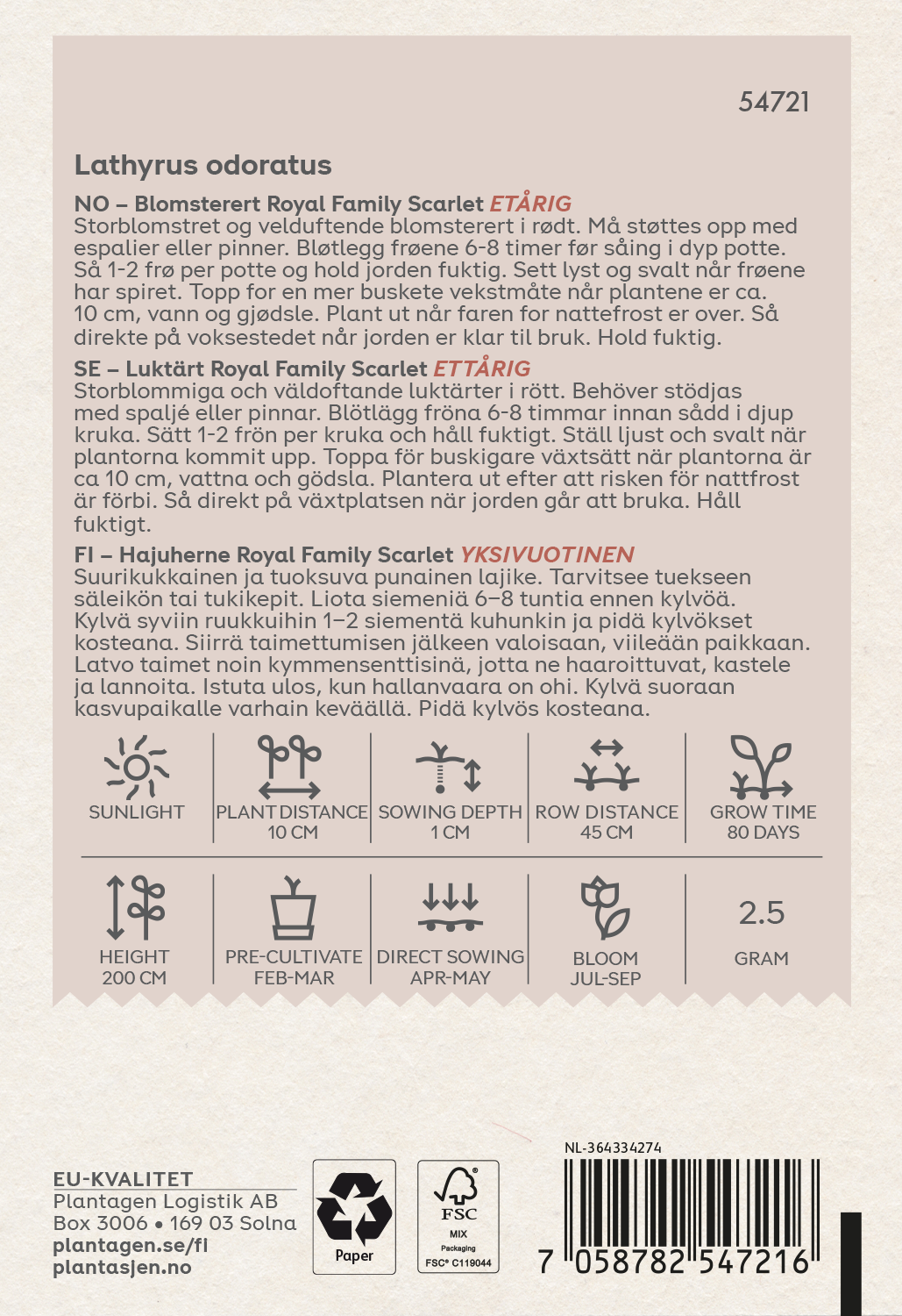 Luktärt 'Royal Family' Scarlet