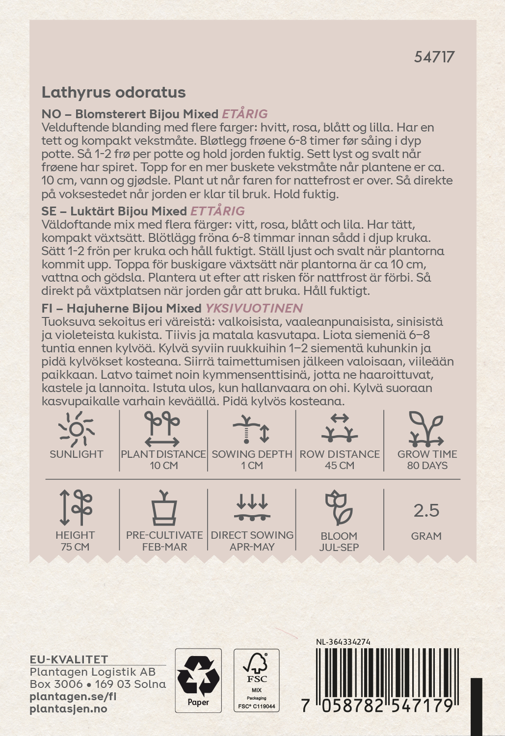 Luktärt 'Bijou' Mixed