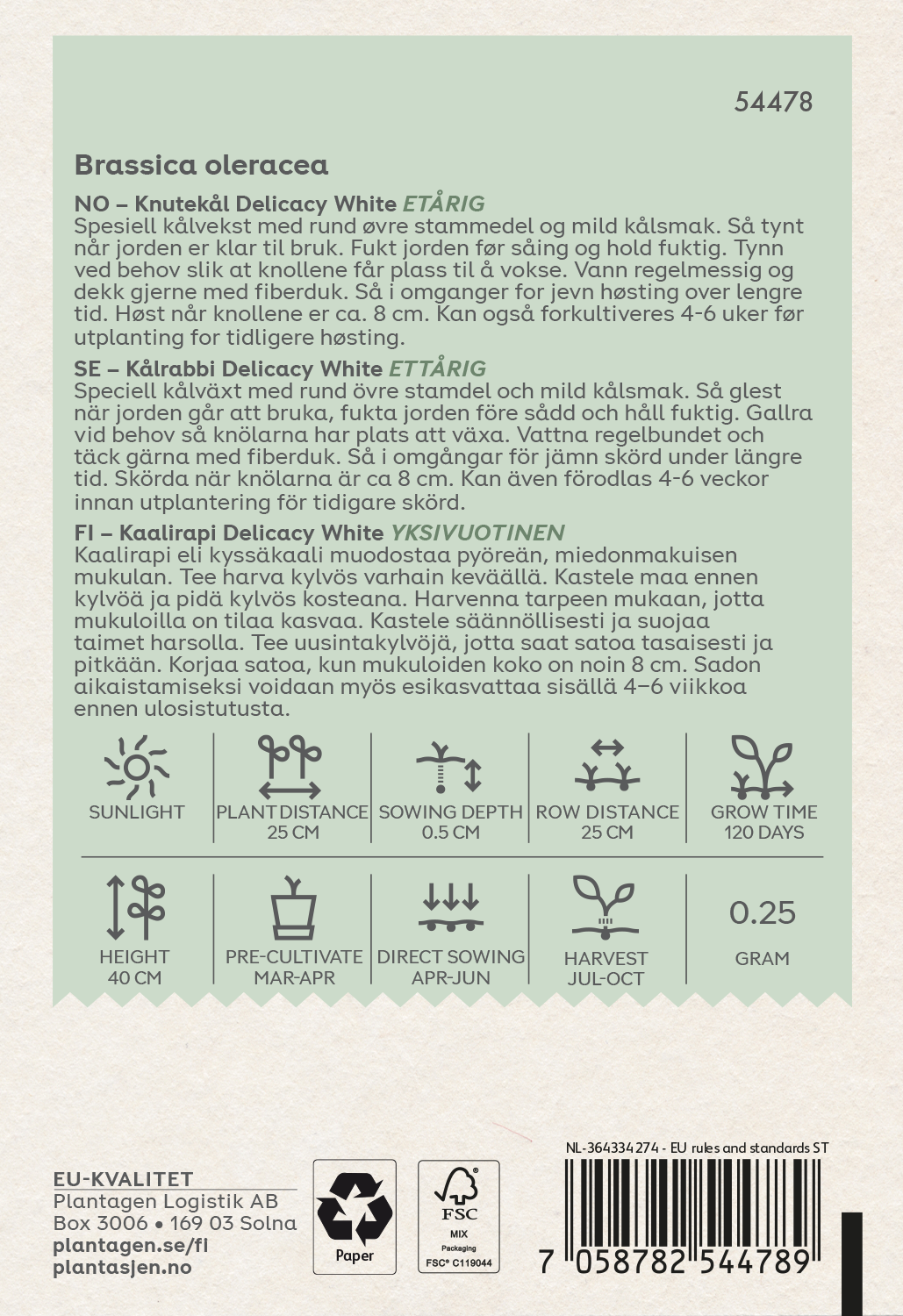 Kålrabbi 'Delicacy White'